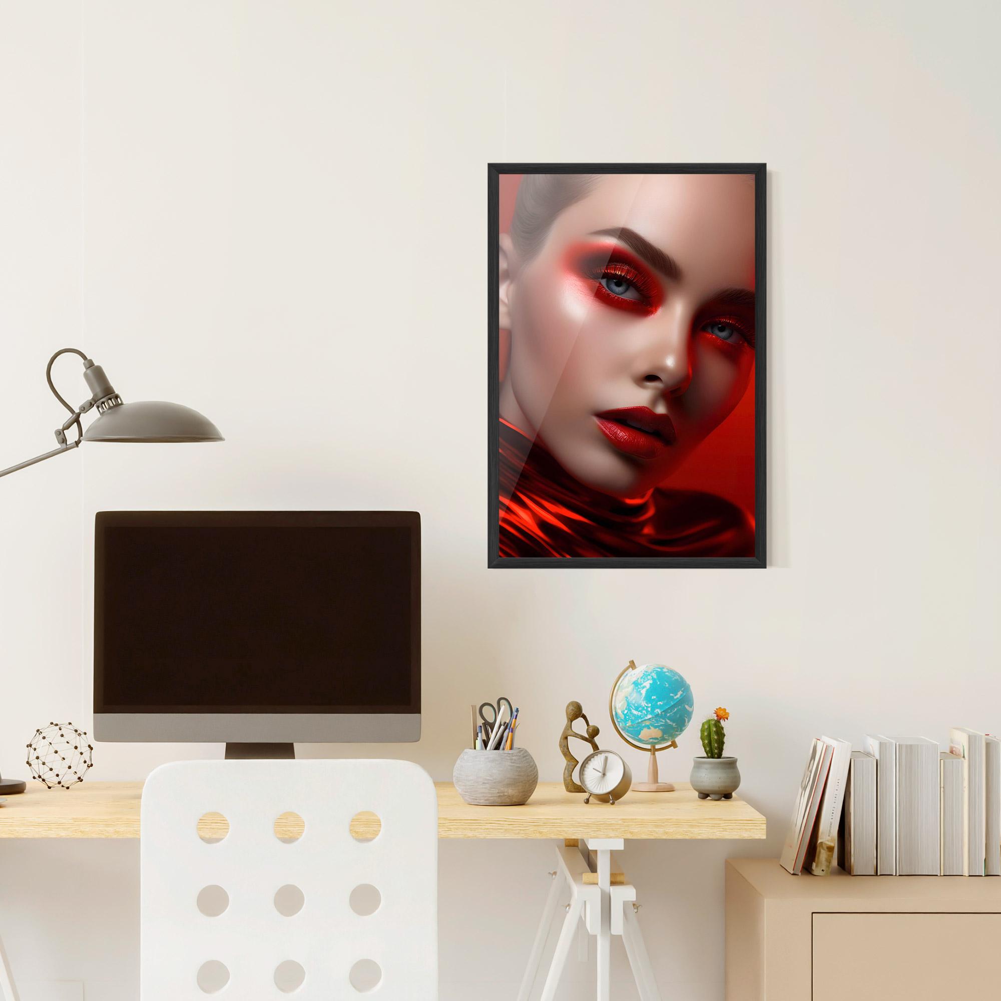 Рамкиран постер Red Makeup Art mockup 6