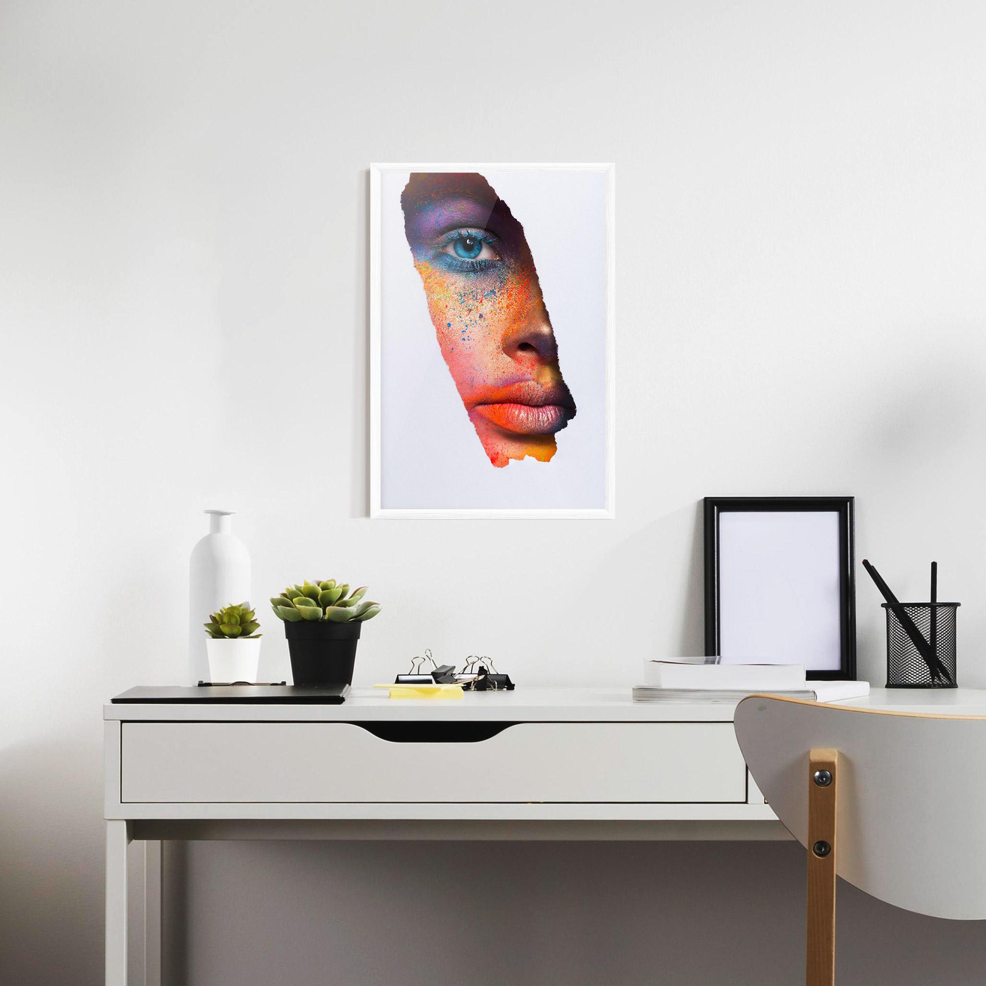 Рамкиран постер Blue Eyelashes Makeup mockup 7