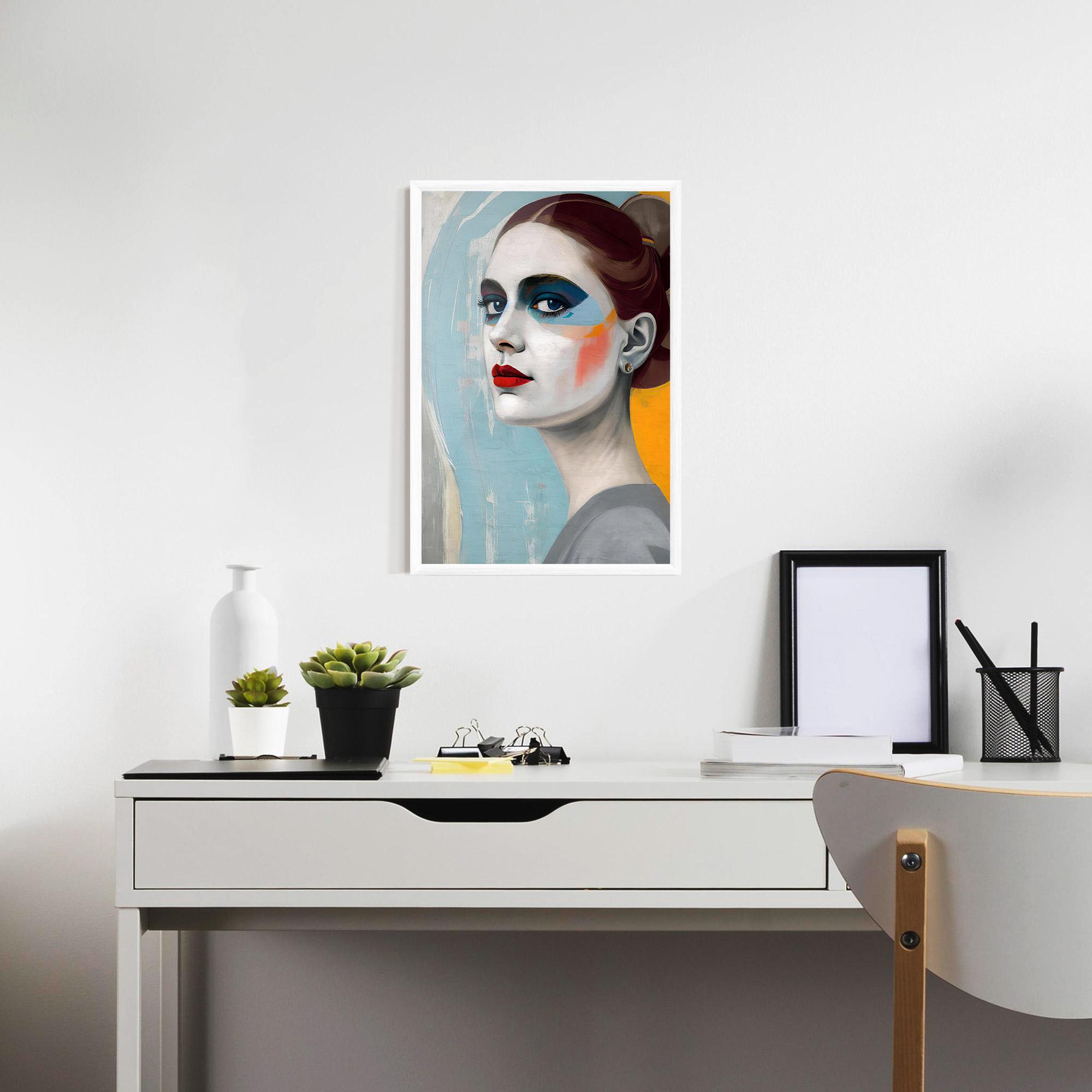 Рамкиран постер White Blue Makeup mockup 7