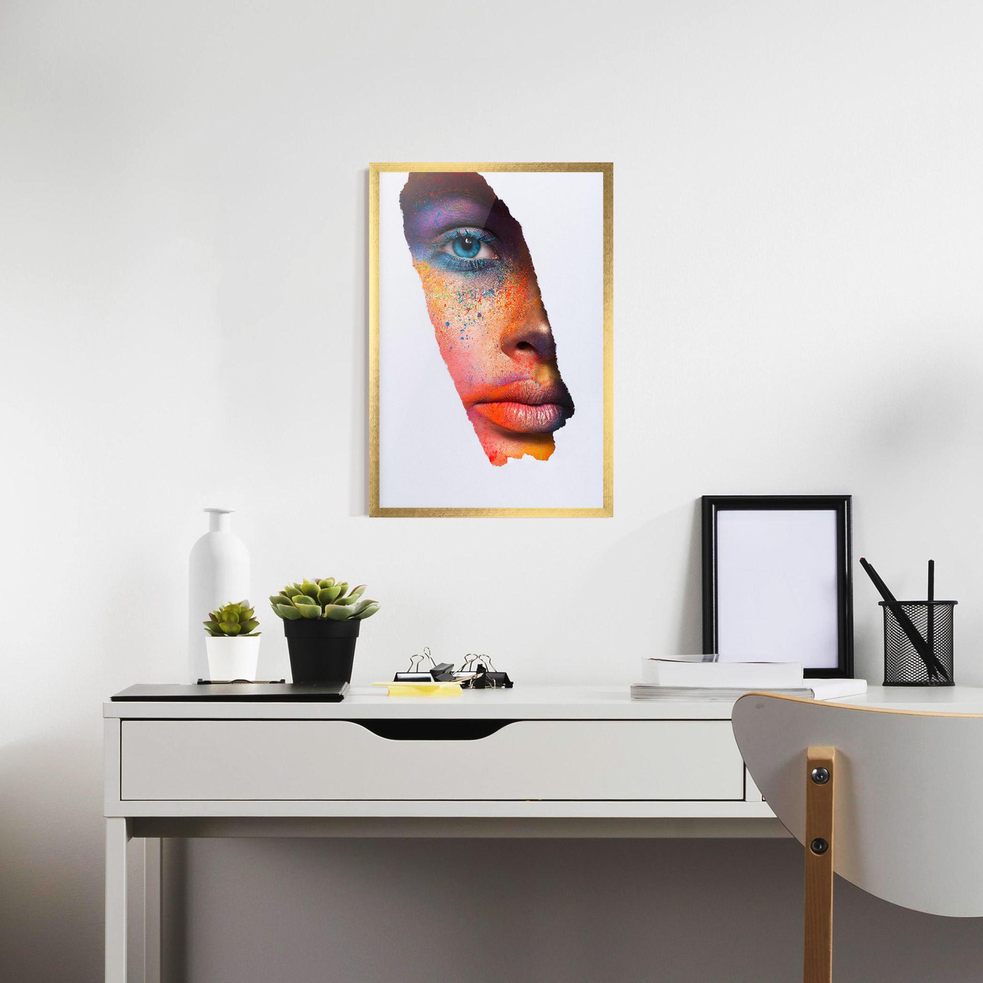 Рамкиран постер Blue Eyelashes Makeup mockup 7