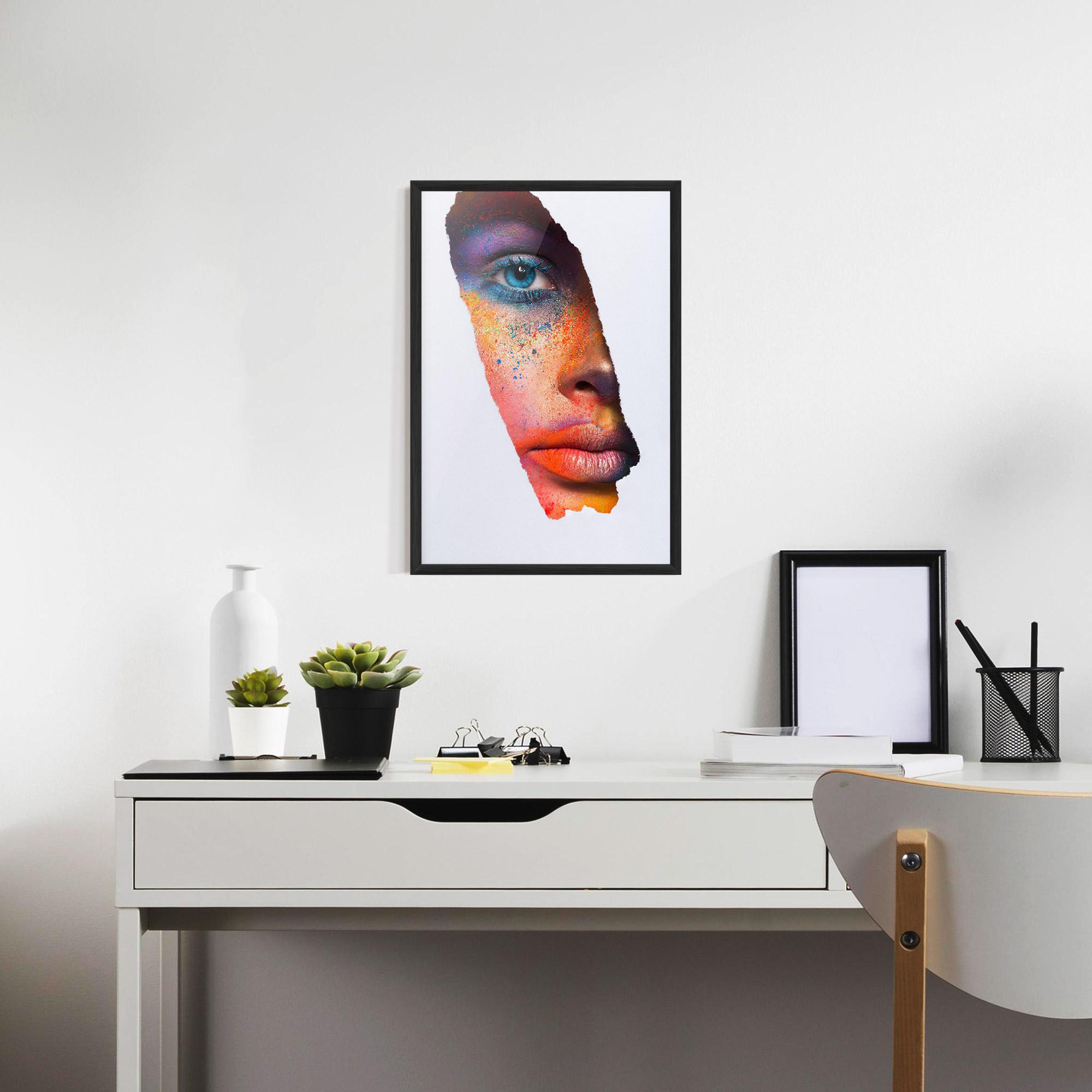 Рамкиран постер Blue Eyelashes Makeup mockup 7