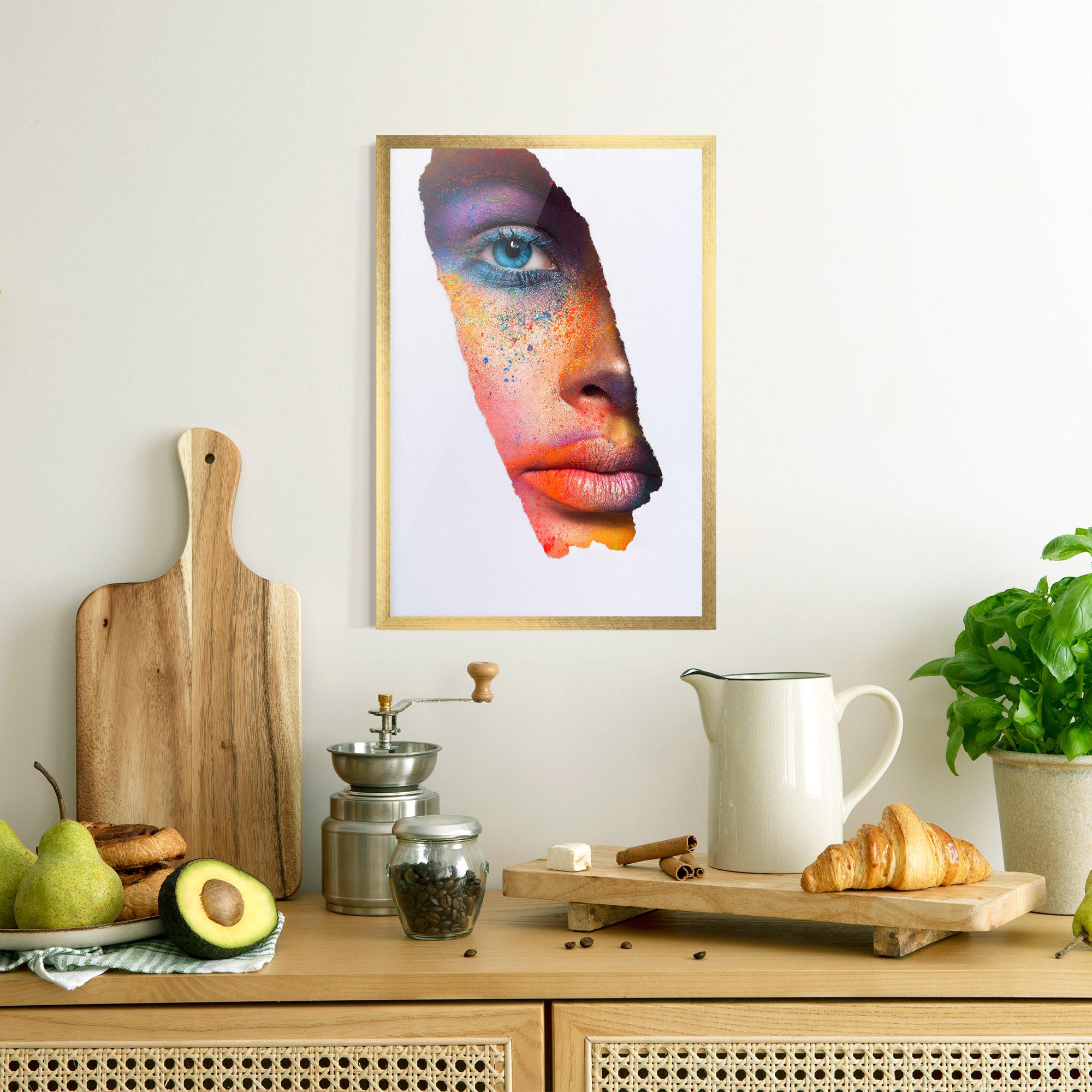 Рамкиран постер Blue Eyelashes Makeup mockup 8