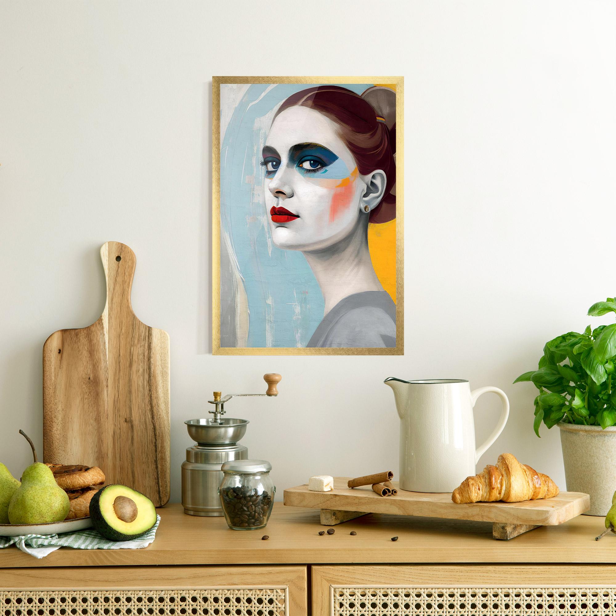 Рамкиран постер White Blue Makeup mockup 8
