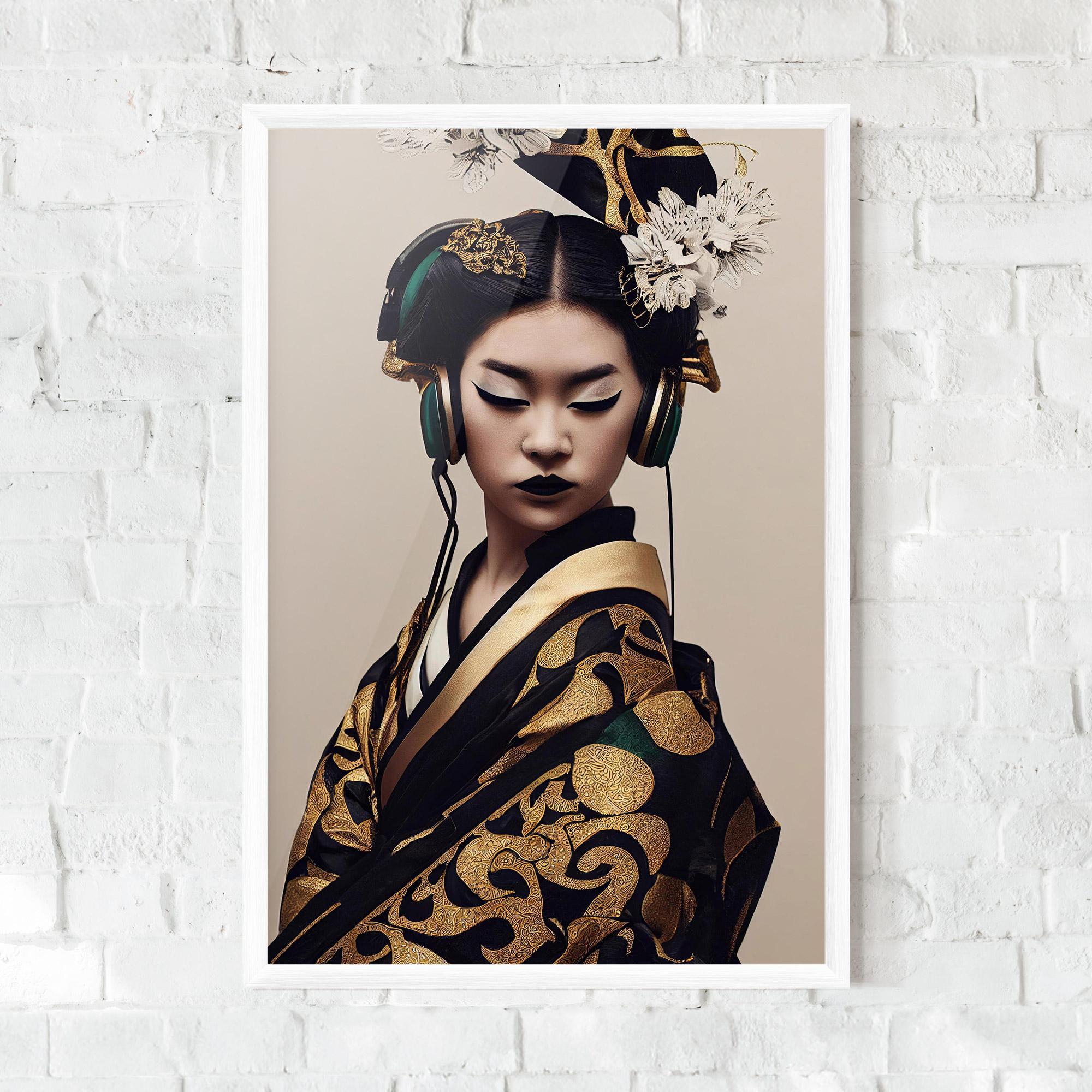 Рамкиран постер Kimono Headphones mockup 0