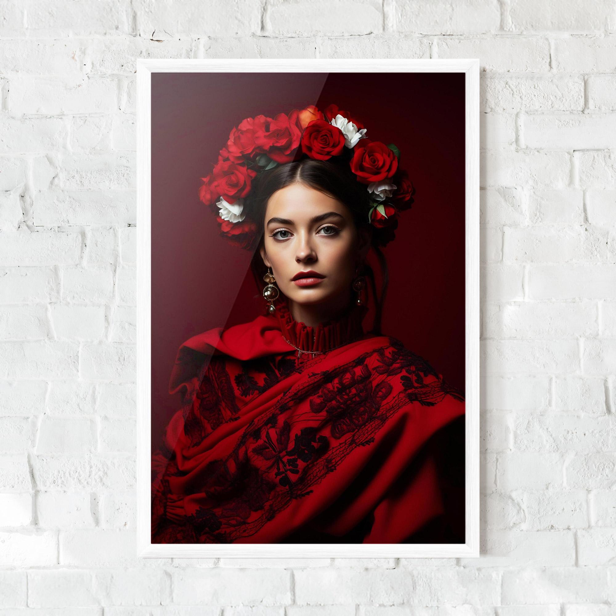 Рамкиран постер Posing With Roses mockup 0
