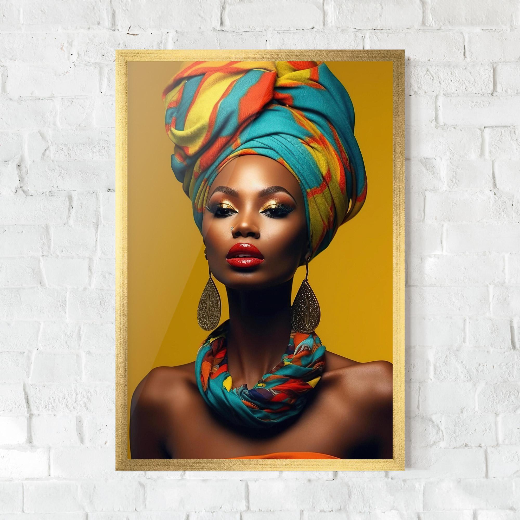 Рамкиран постер African Yellow Portrait mockup 0
