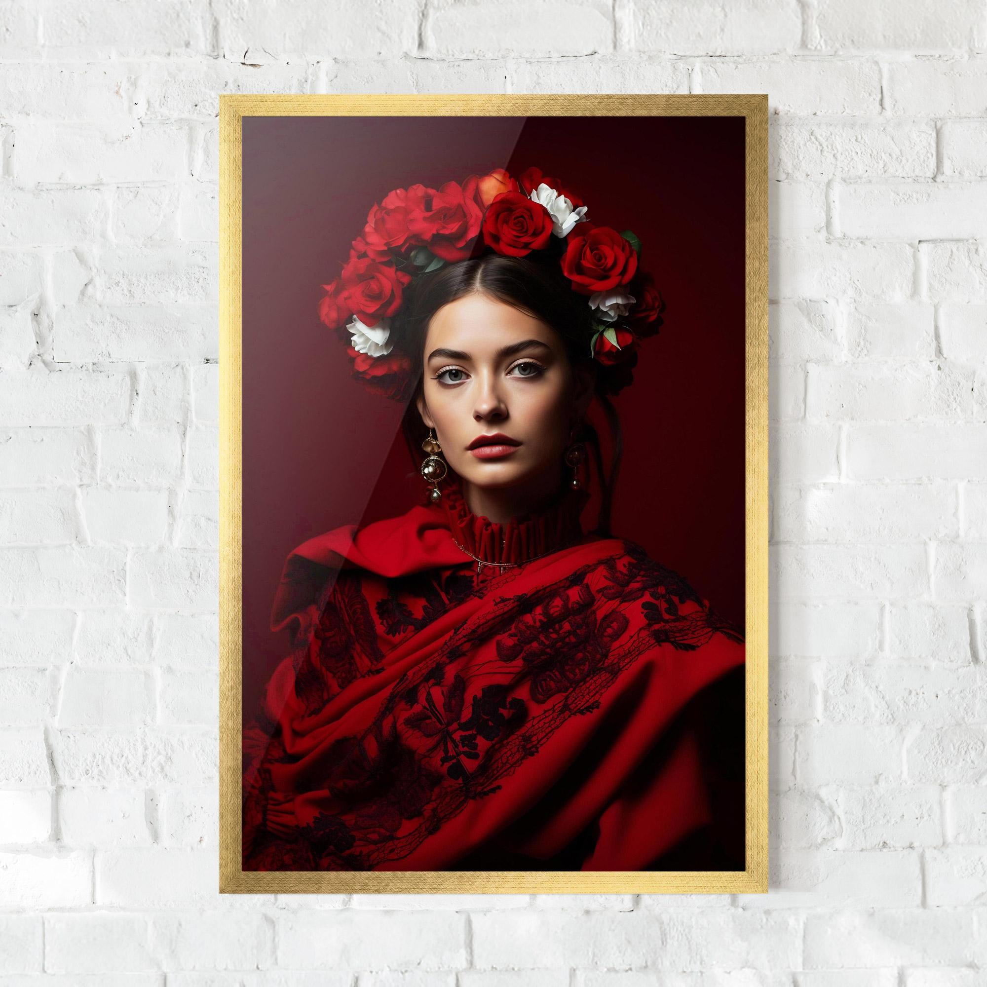 Рамкиран постер Posing With Roses mockup 0