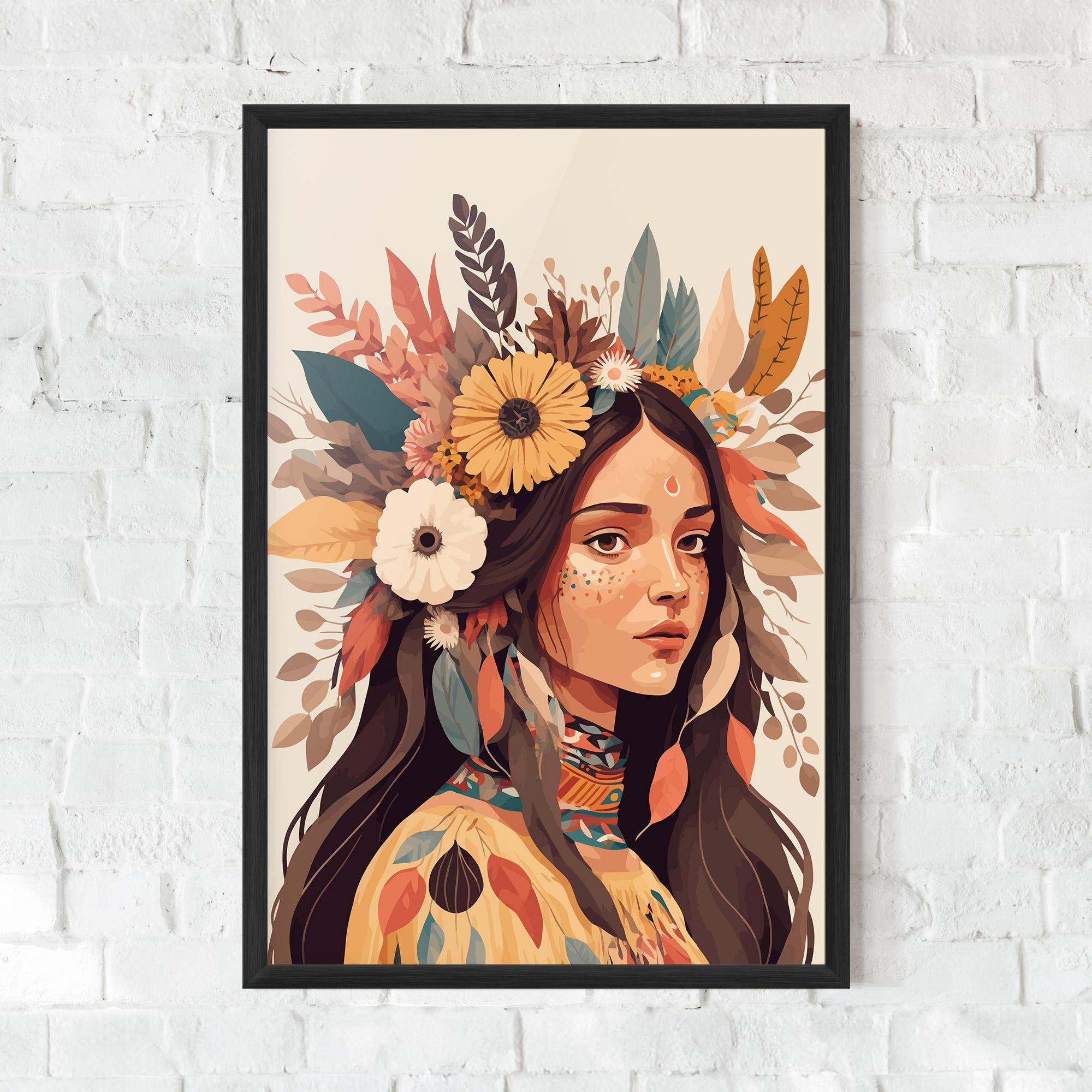 Рамкиран постер Boho Girl mockup 0