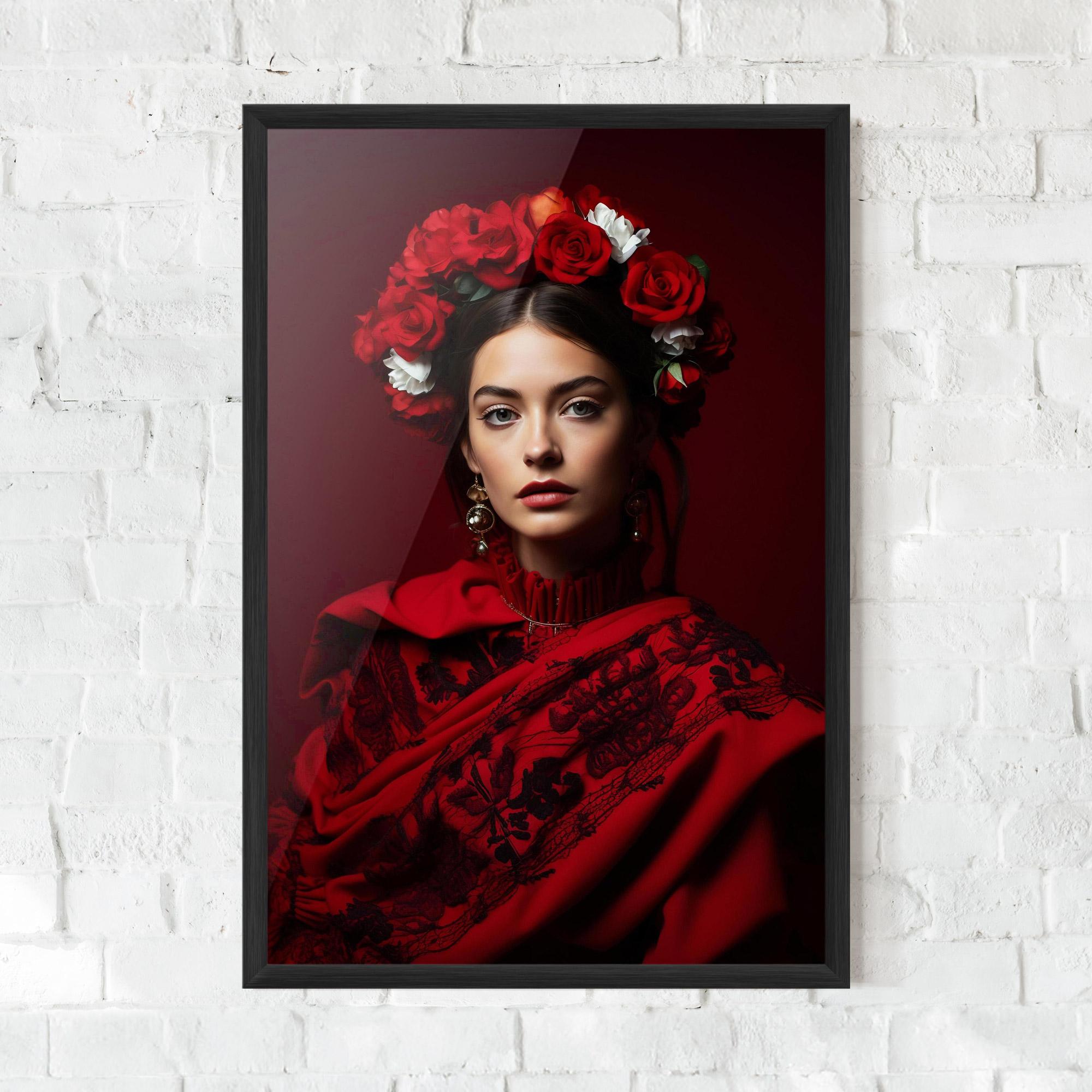 Рамкиран постер Posing With Roses mockup 0