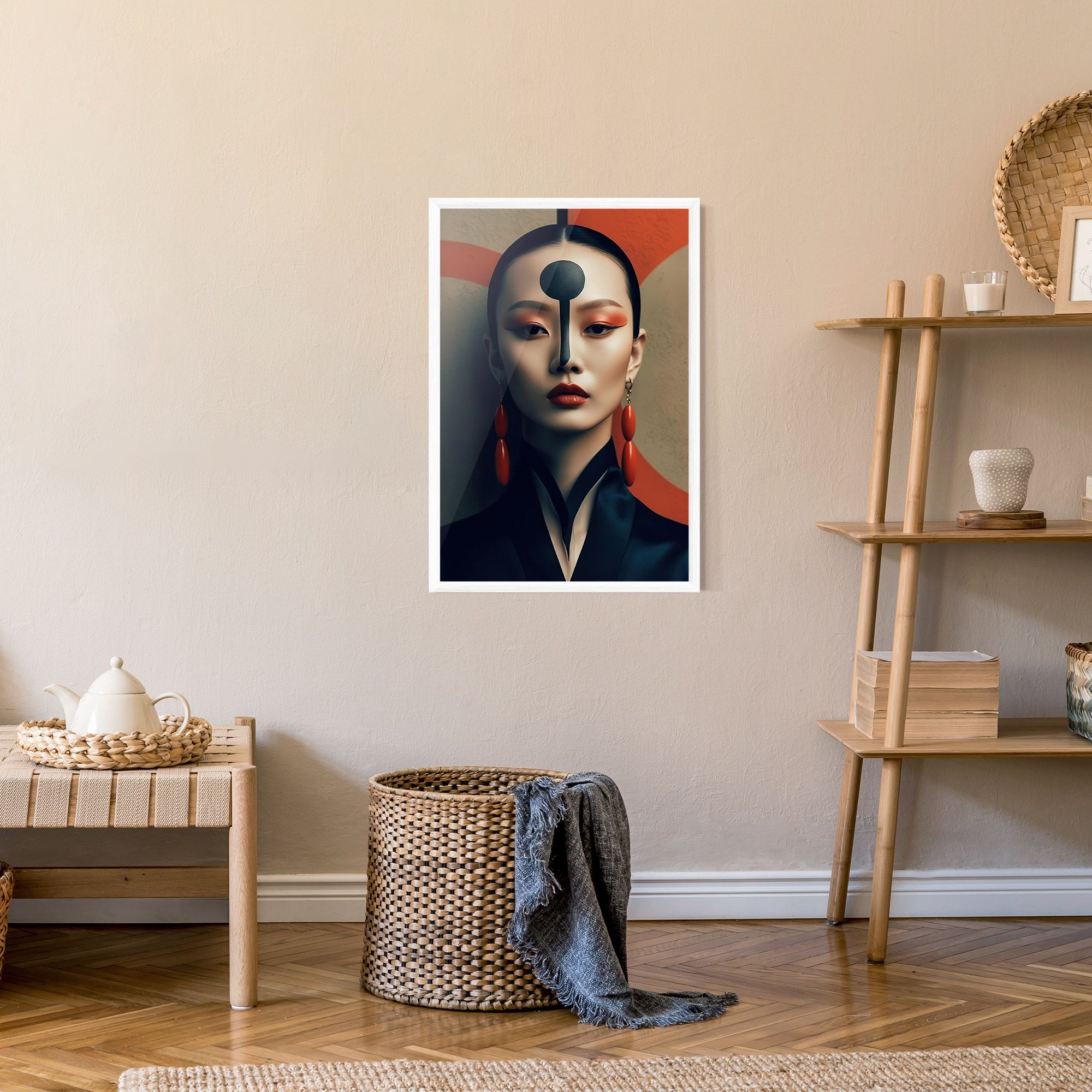 Black Circle Asian Woman mockup 9