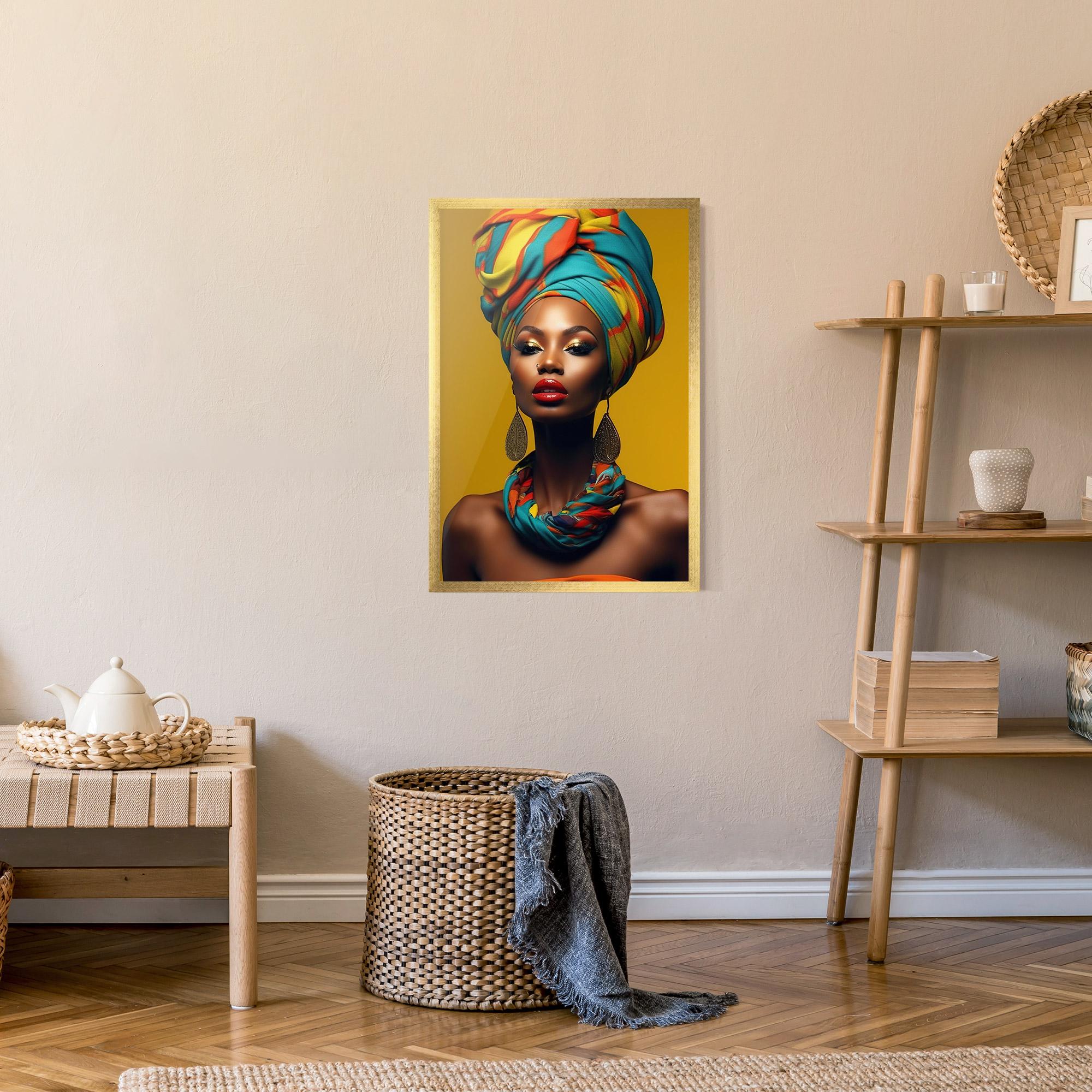 Рамкиран постер African Yellow Portrait mockup 9