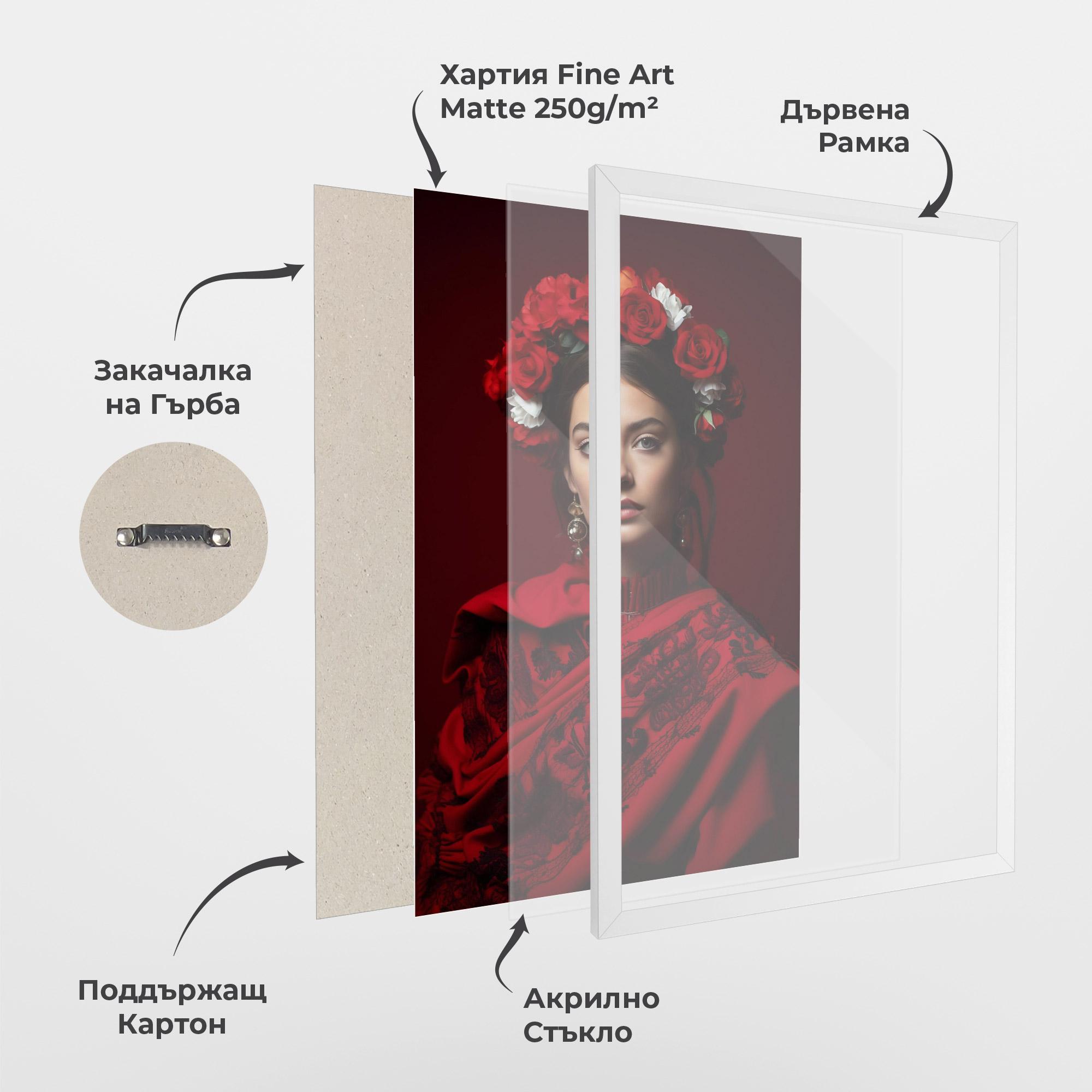 Рамкиран постер Posing With Roses mockup 1