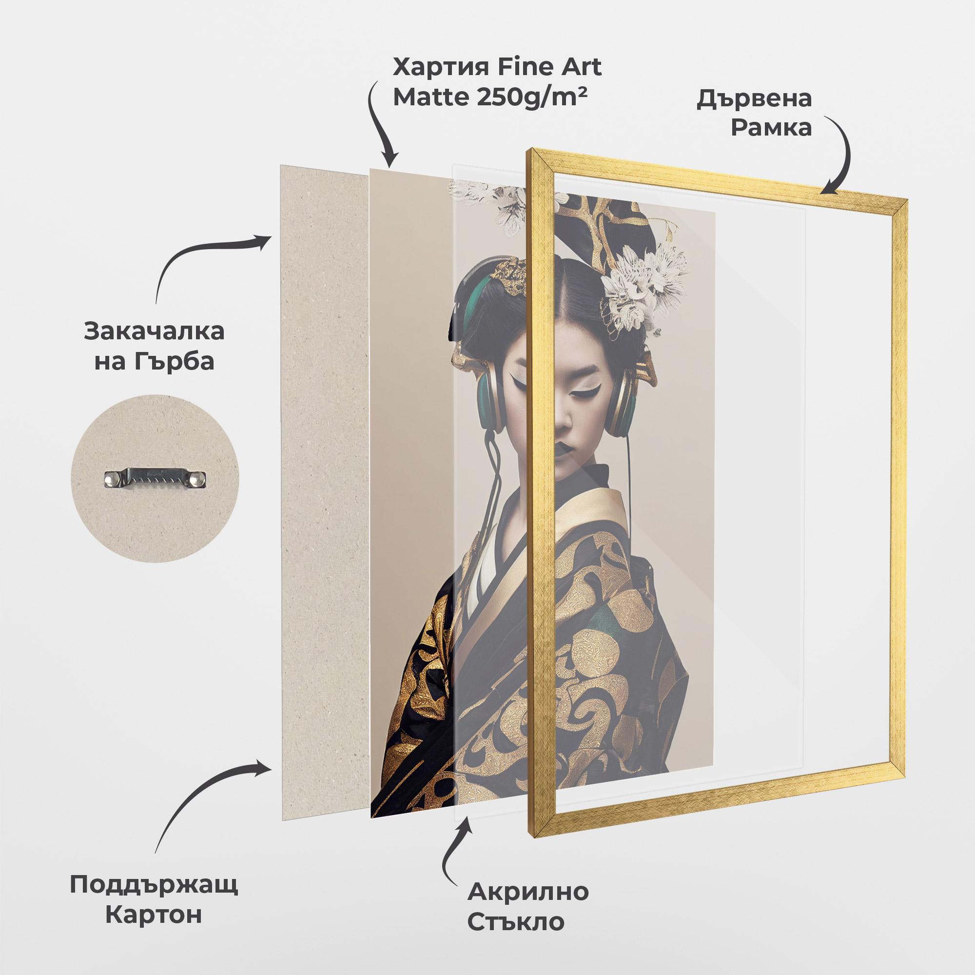 Рамкиран постер Kimono Headphones mockup 1