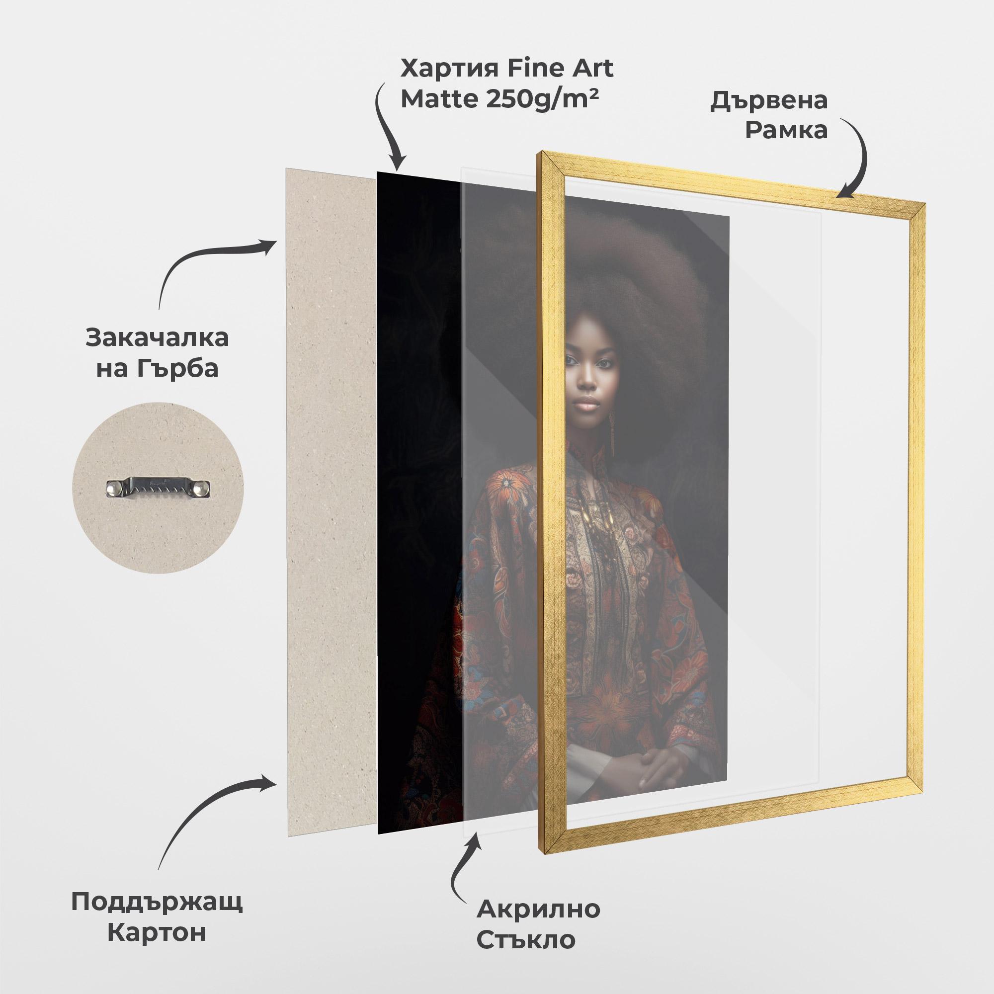 Рамкиран постер Large Afro Head mockup 1