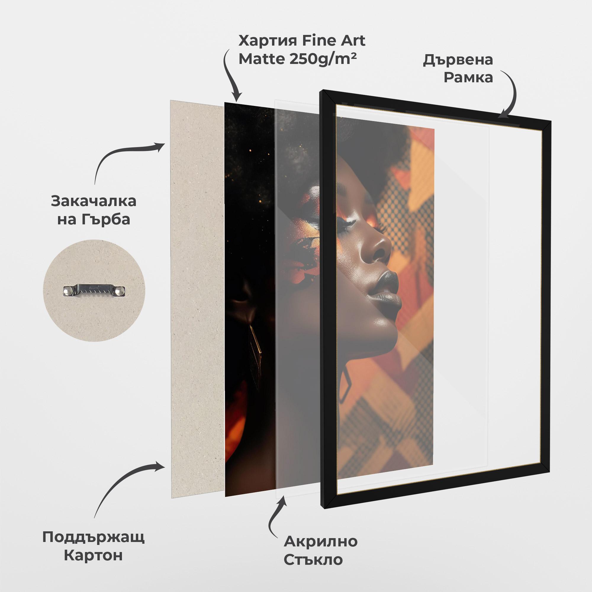 Рамкиран постер Beautiful Orange Makeup mockup 1