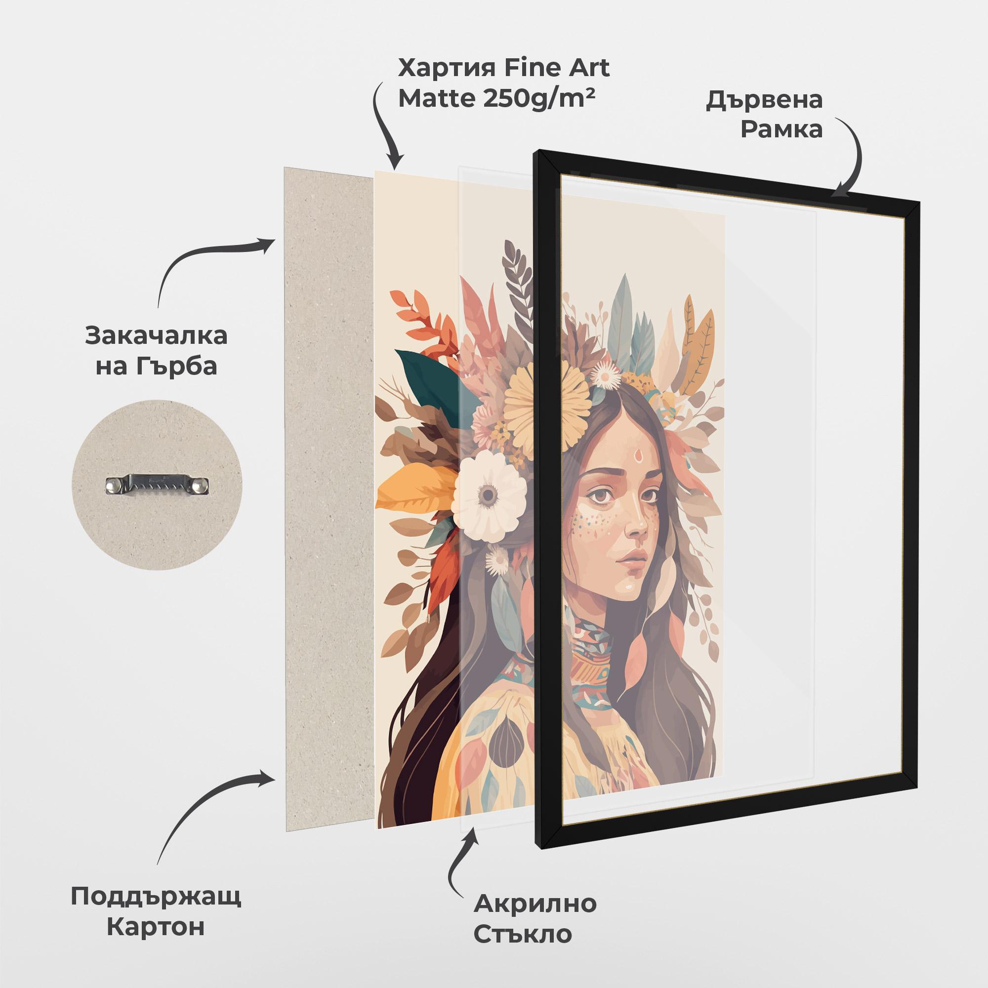 Рамкиран постер Boho Girl mockup 1