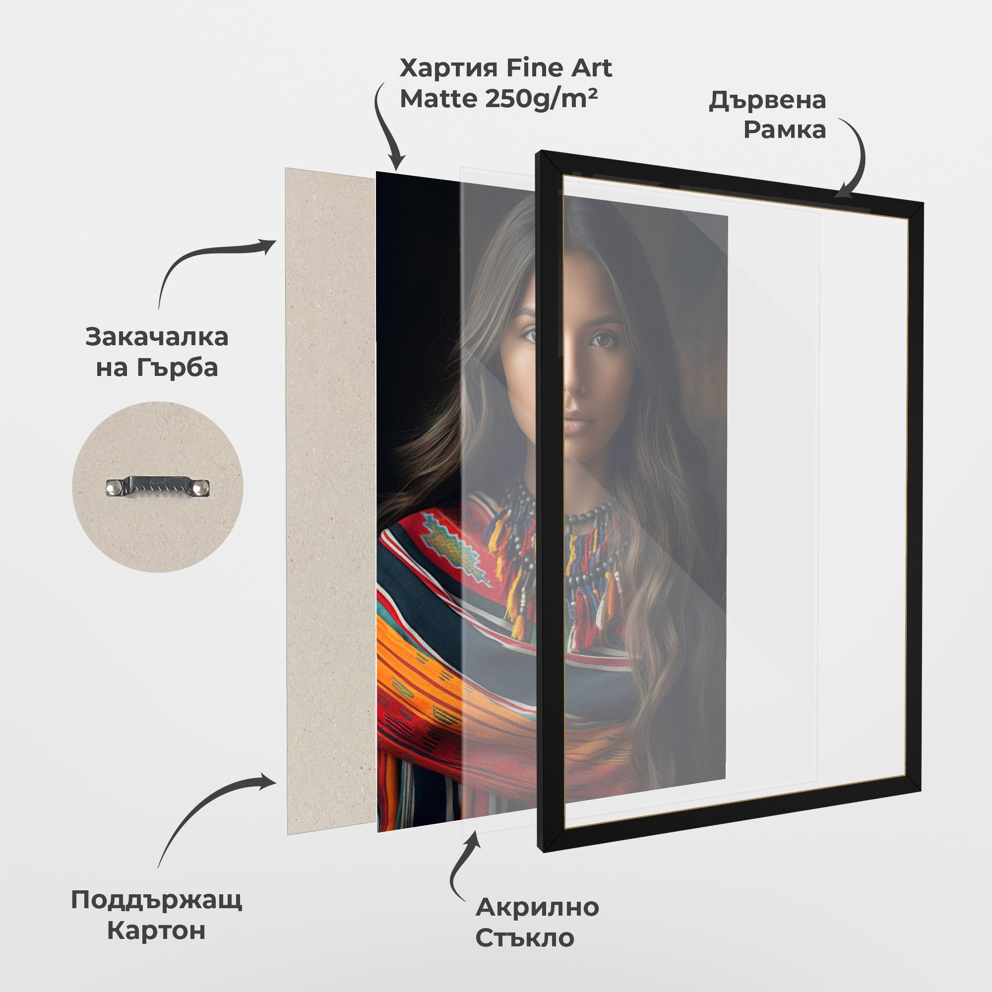 Рамкиран постер Colorful Scarf mockup 1