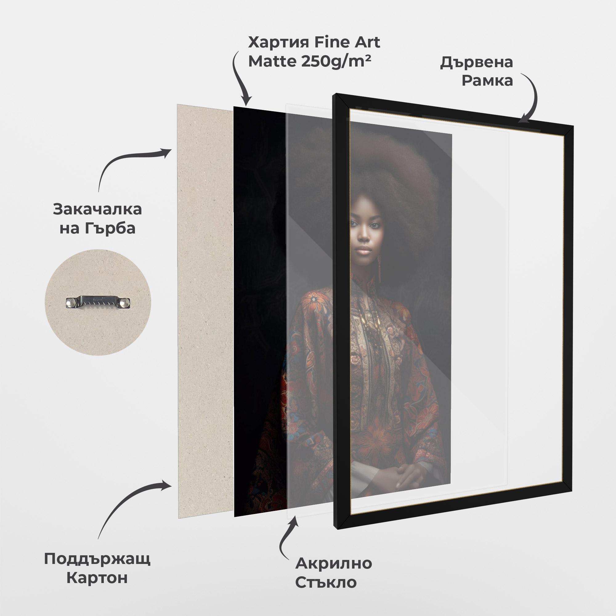 Рамкиран постер Large Afro Head mockup 1