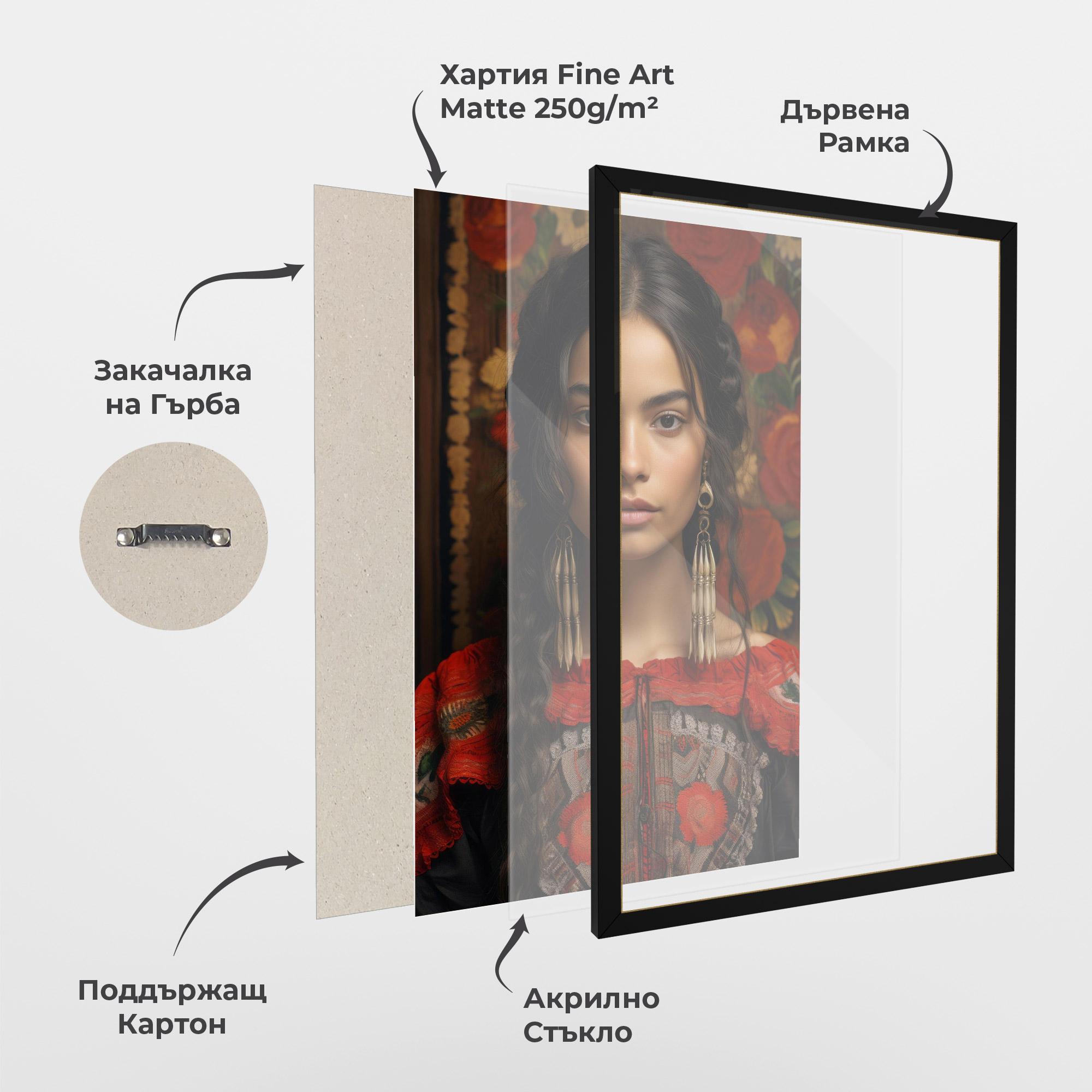 Рамкиран постер Mexican Traditional Dress mockup 1