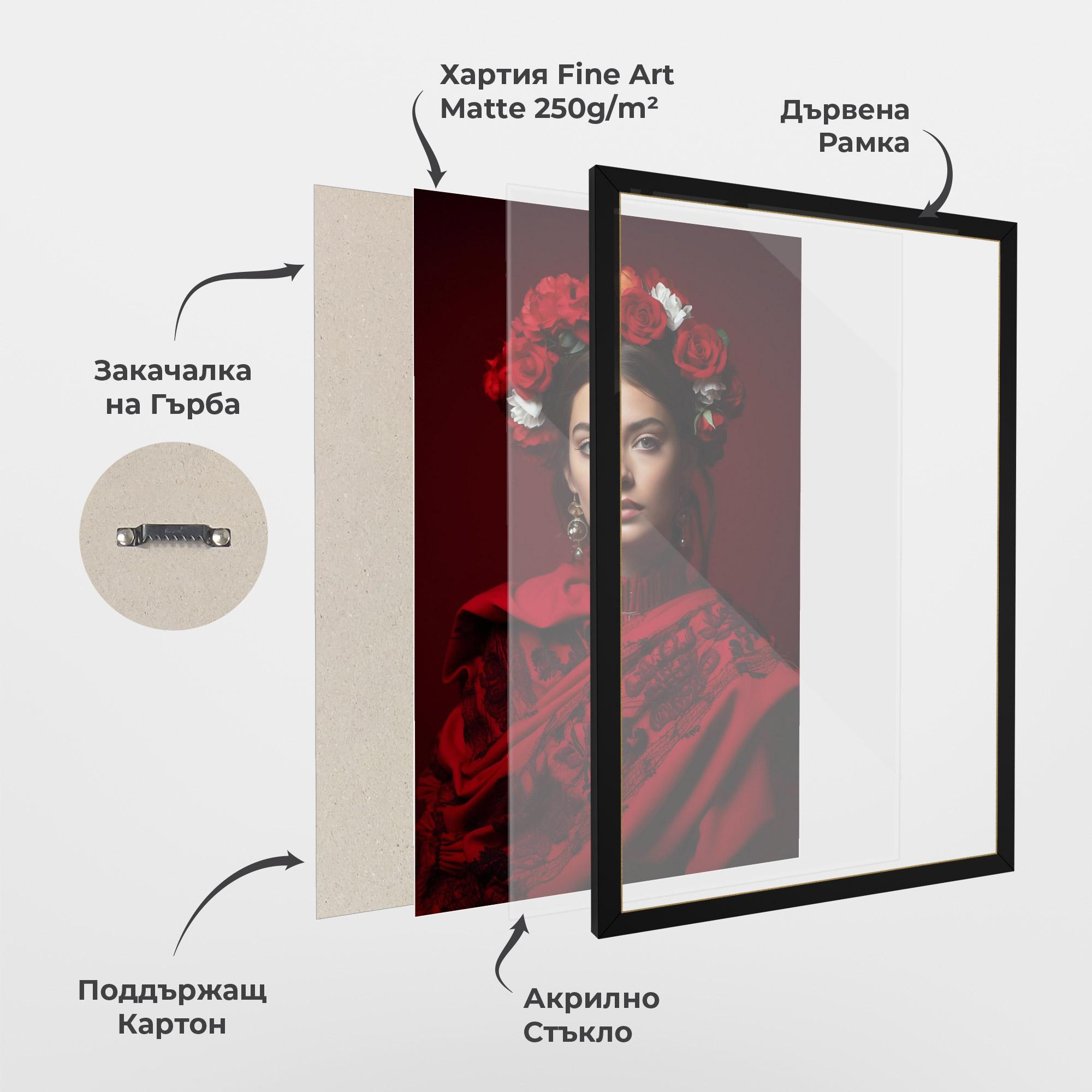 Рамкиран постер Posing With Roses mockup 1