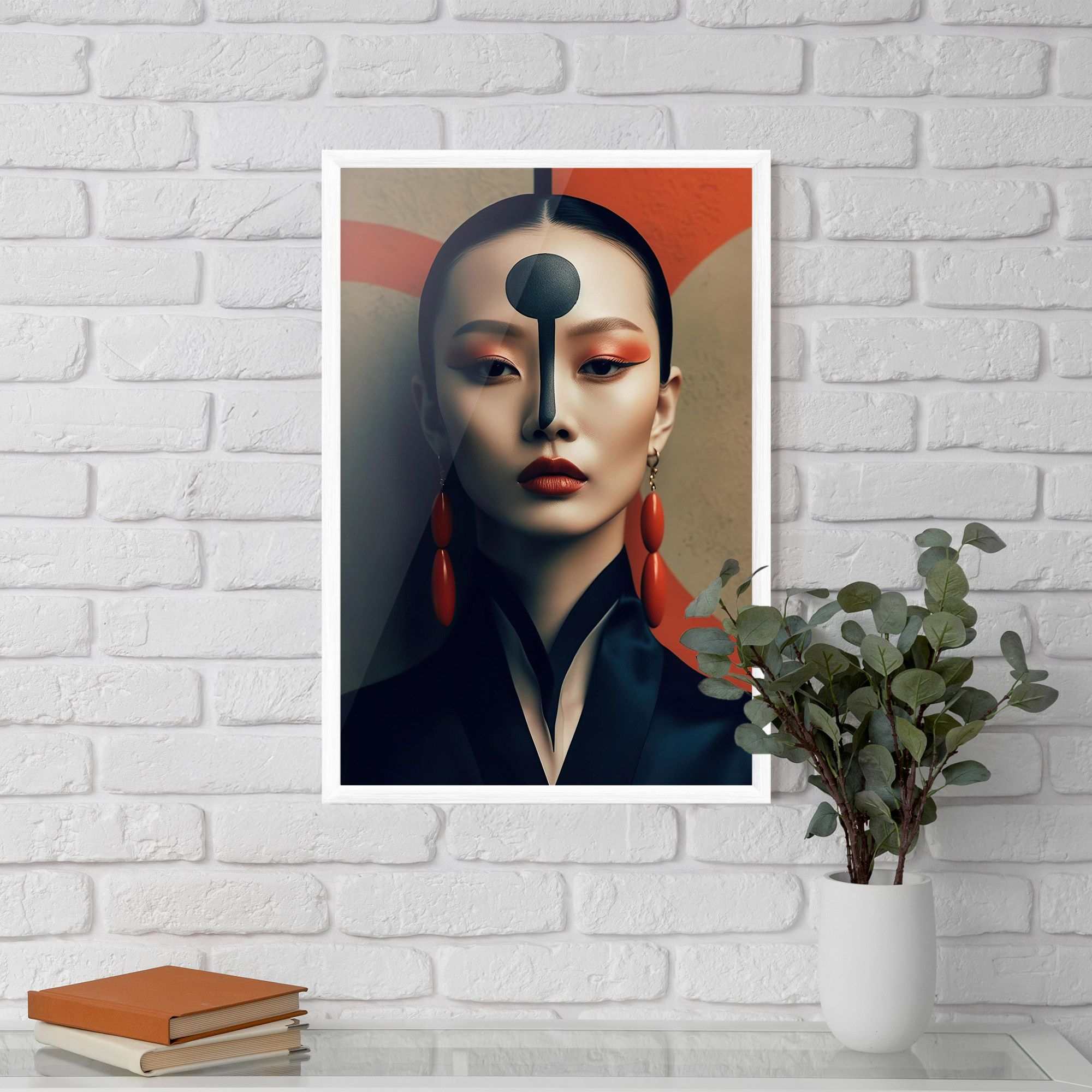 Black Circle Asian Woman mockup 5