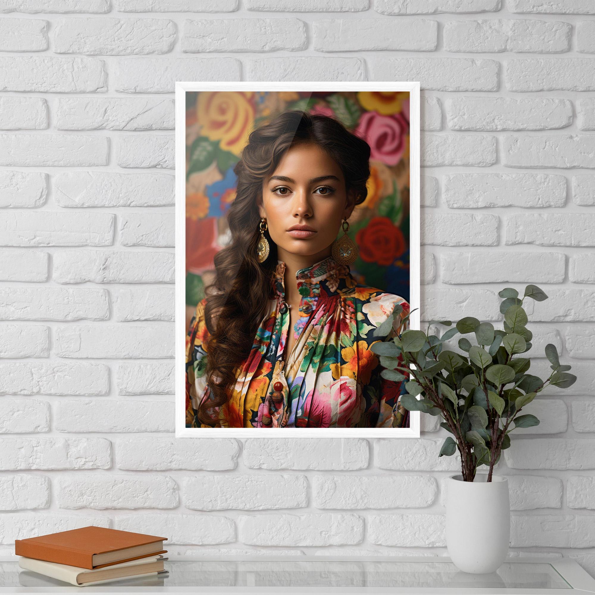 Рамкиран постер Floral Dress Long Hair mockup 5