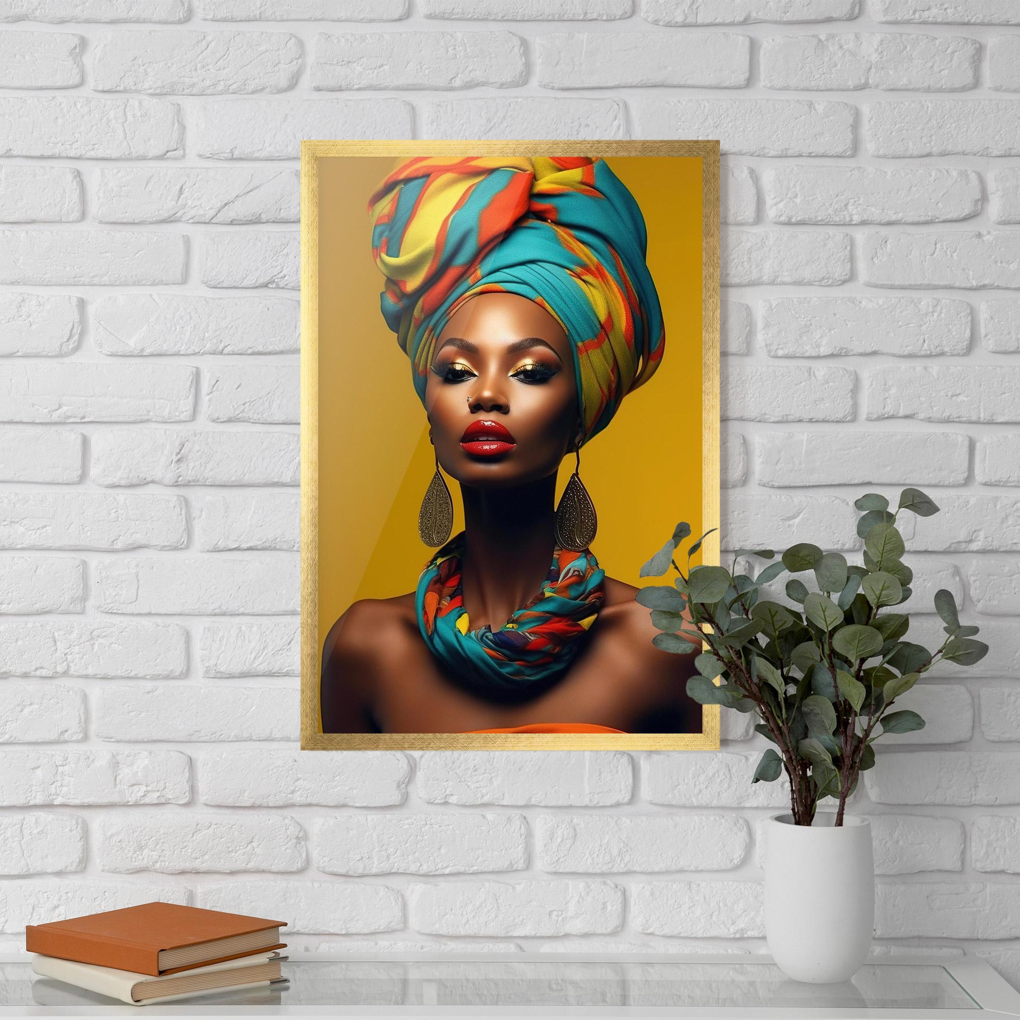 Рамкиран постер African Yellow Portrait mockup 5