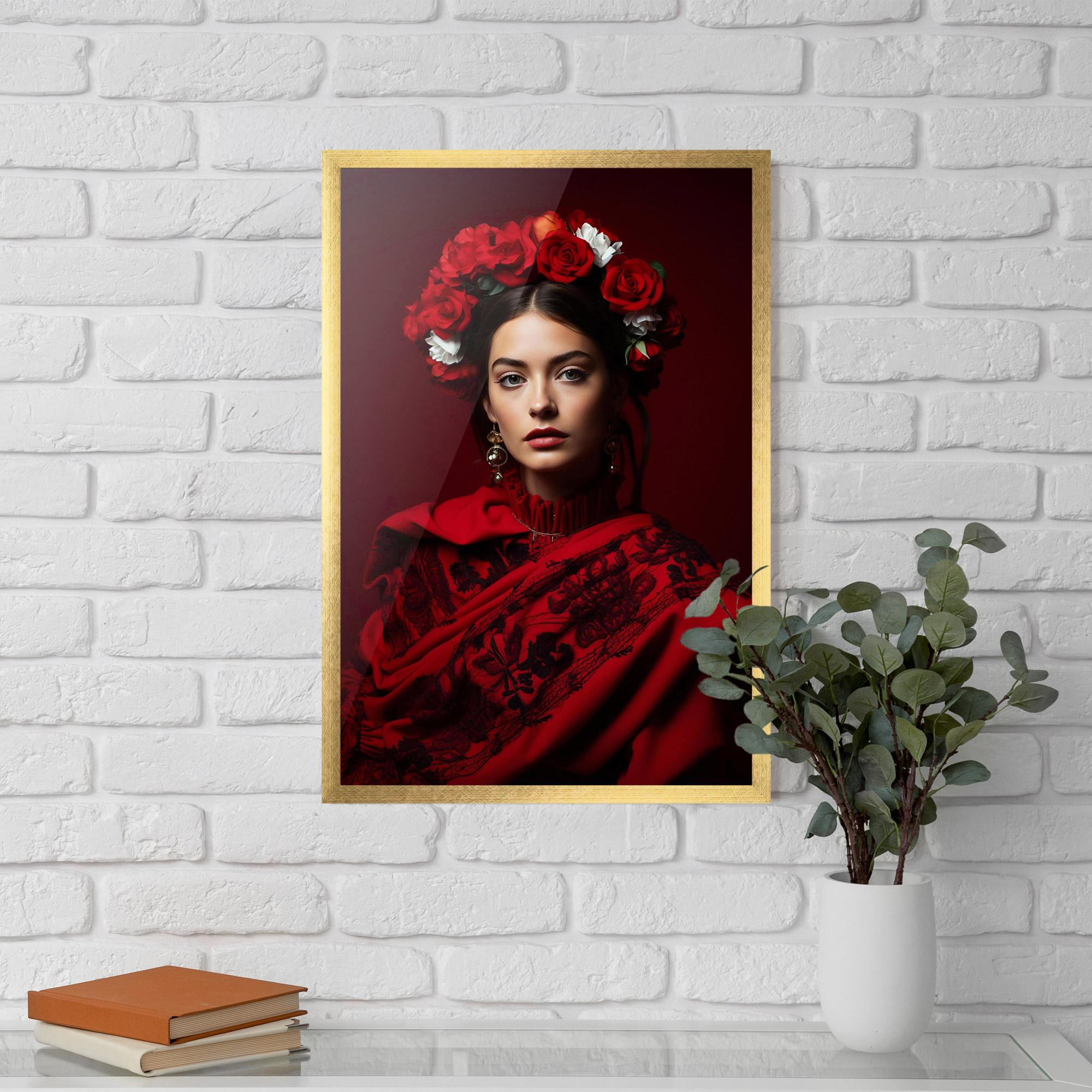 Рамкиран постер Posing With Roses mockup 5
