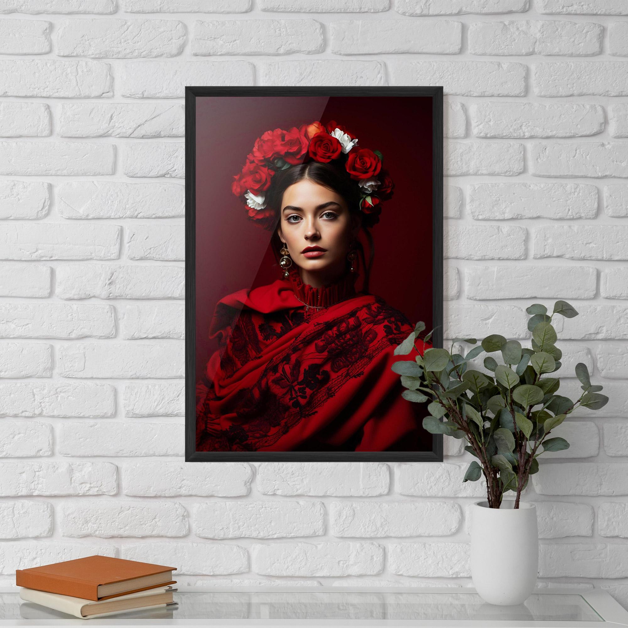 Рамкиран постер Posing With Roses mockup 5