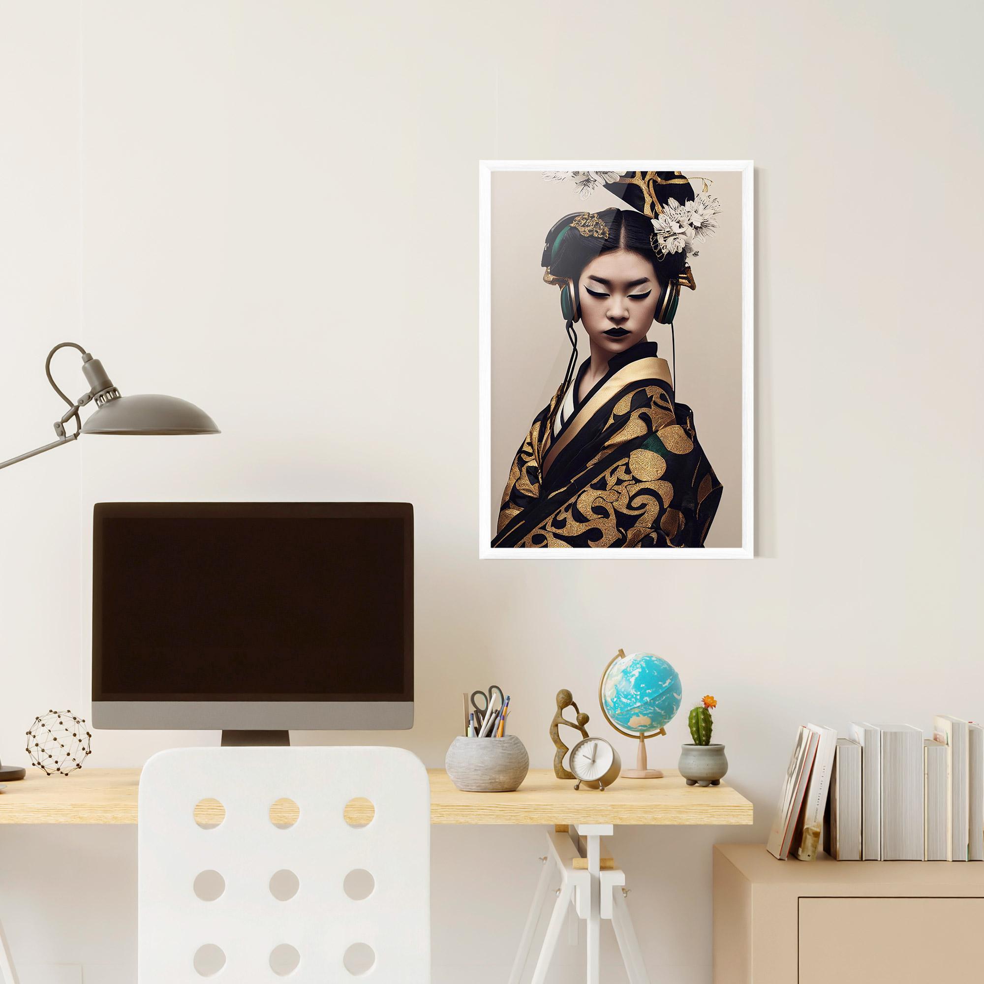 Рамкиран постер Kimono Headphones mockup 6