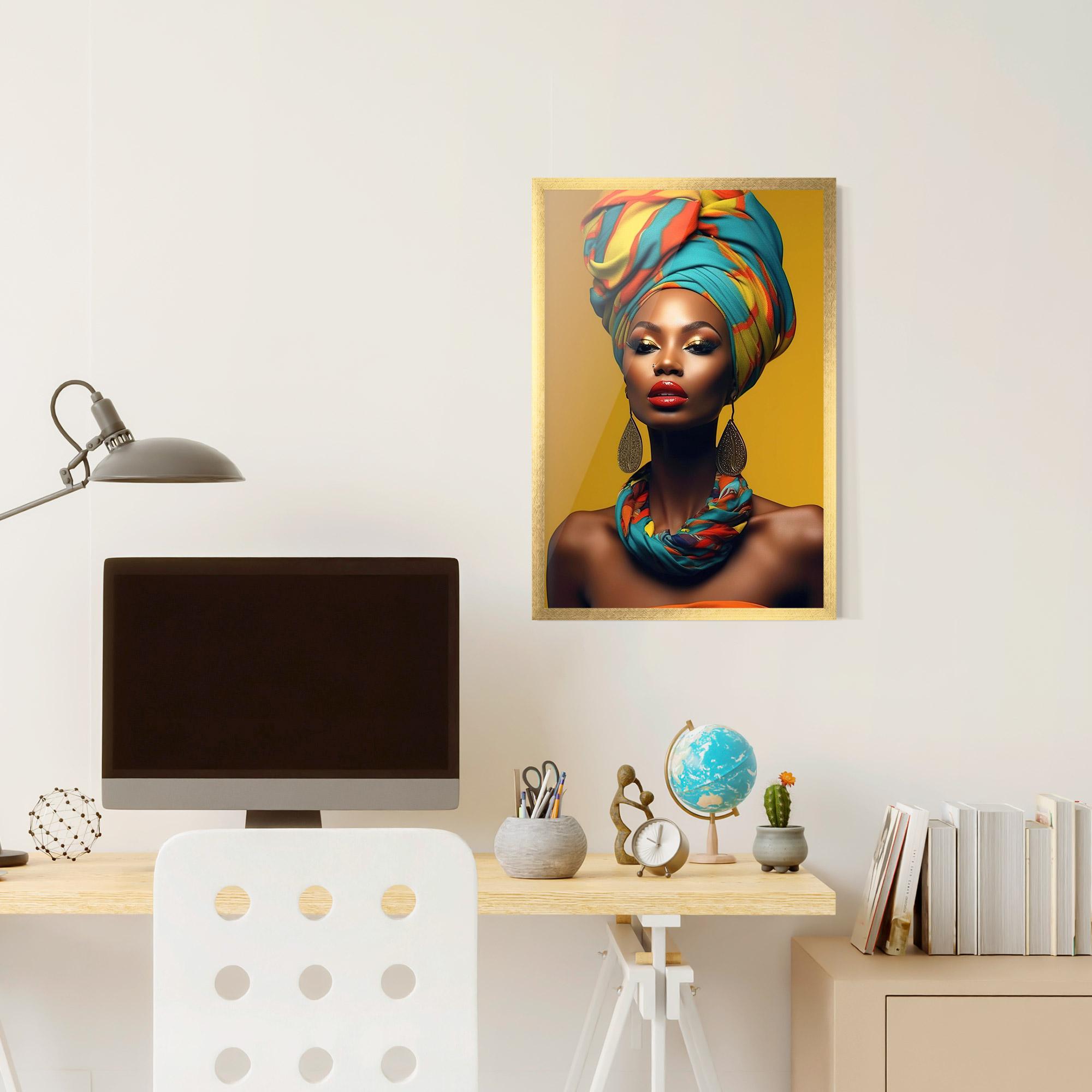 Рамкиран постер African Yellow Portrait mockup 6
