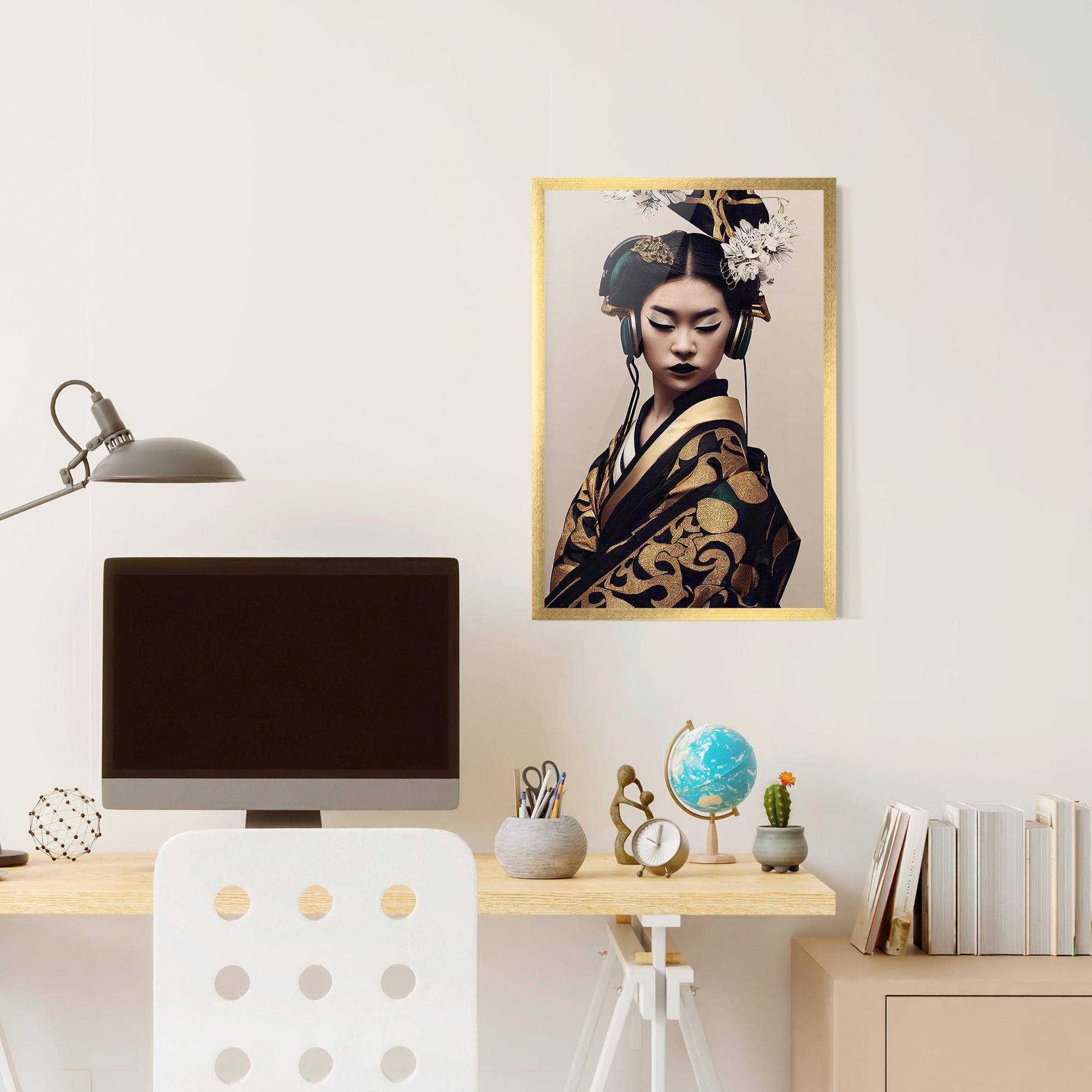 Рамкиран постер Kimono Headphones mockup 6