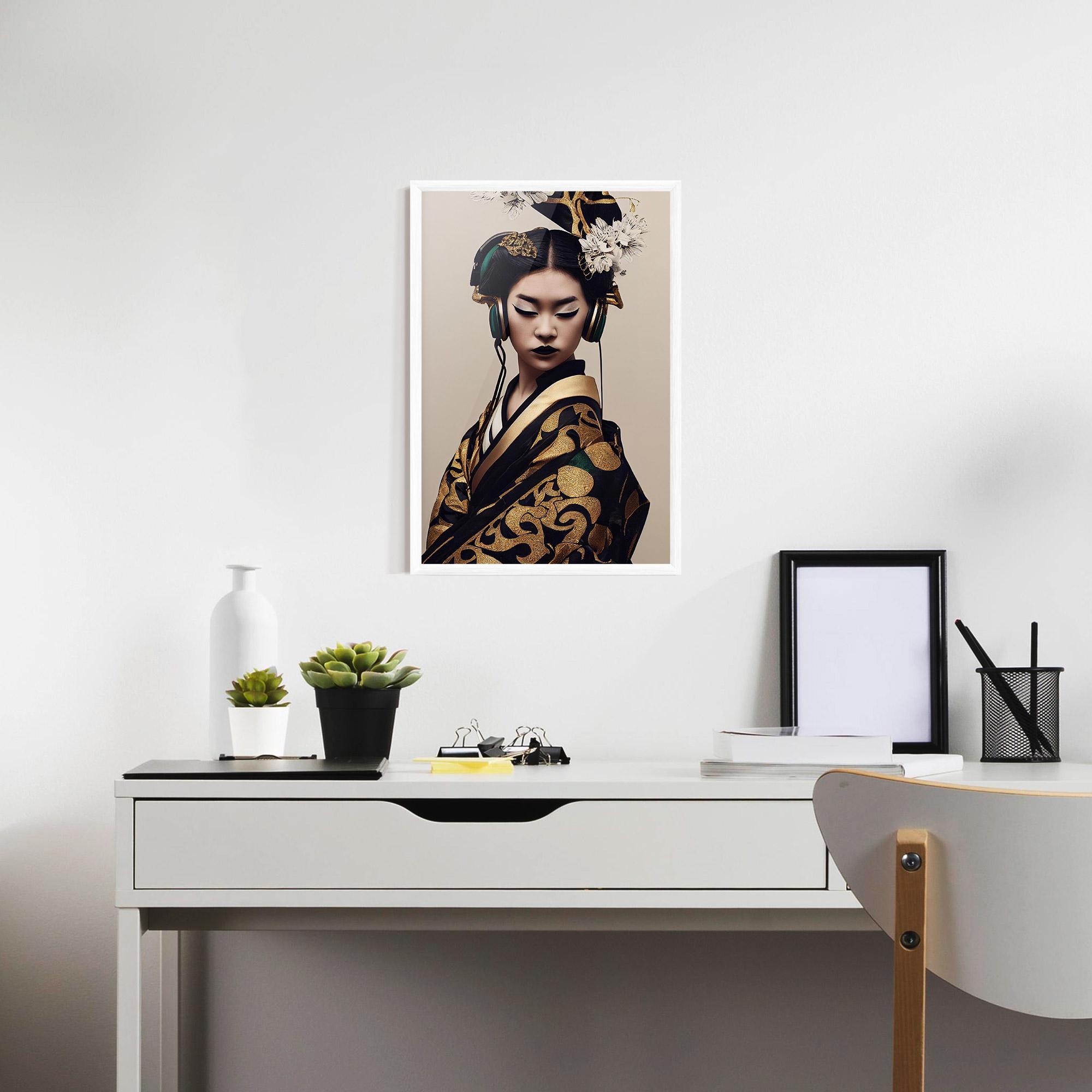 Рамкиран постер Kimono Headphones mockup 7