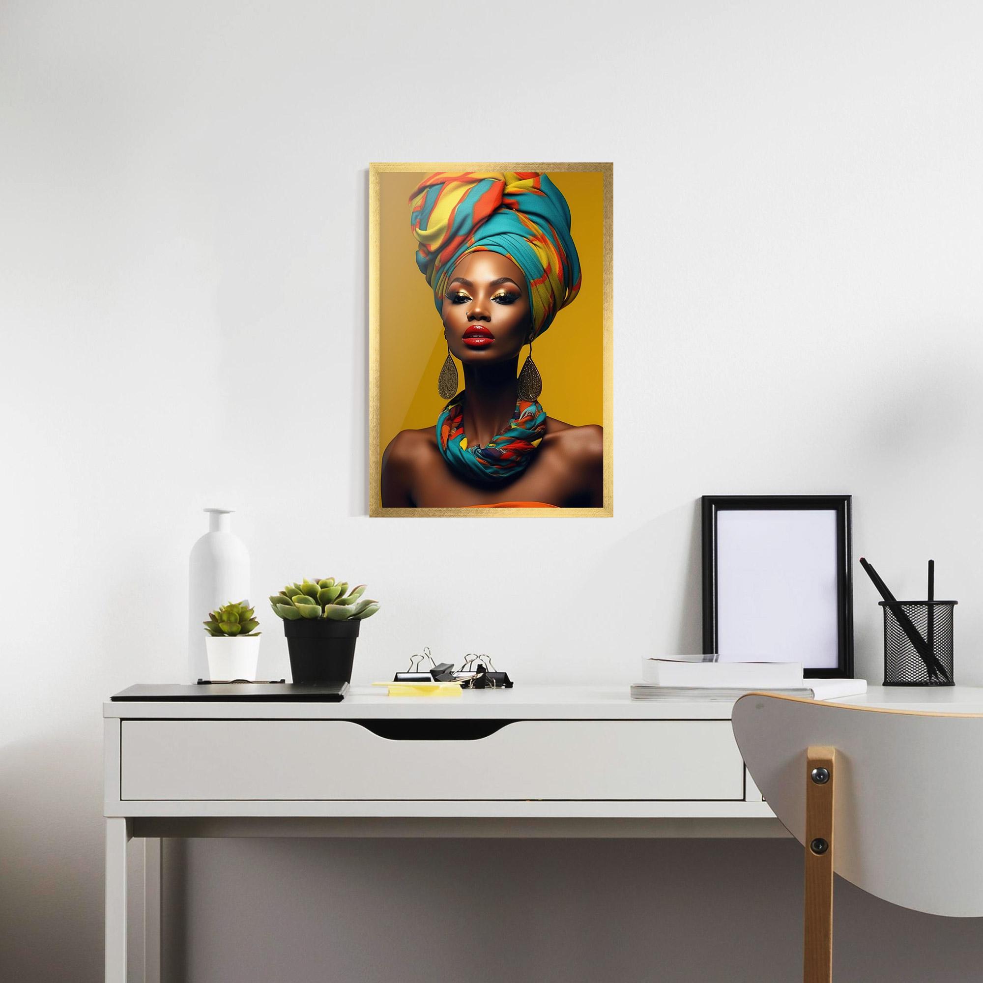 Рамкиран постер African Yellow Portrait mockup 7