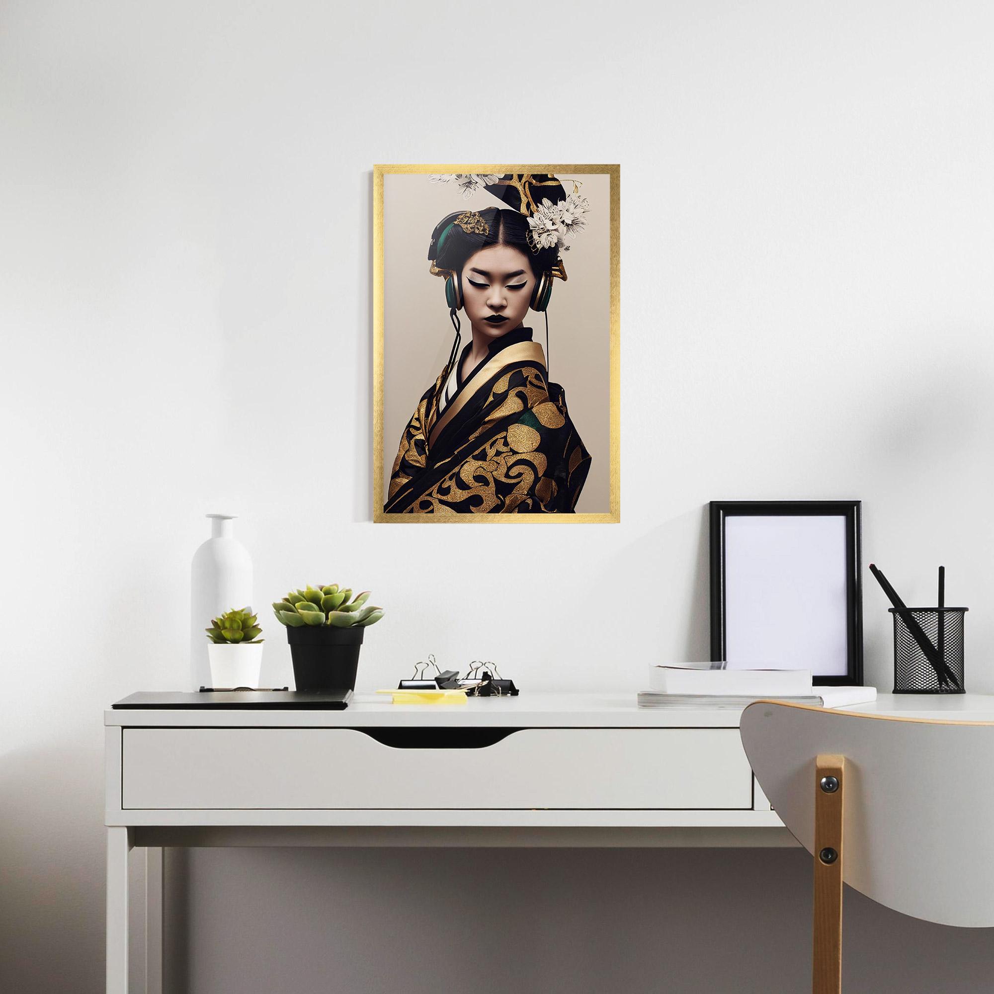 Рамкиран постер Kimono Headphones mockup 7