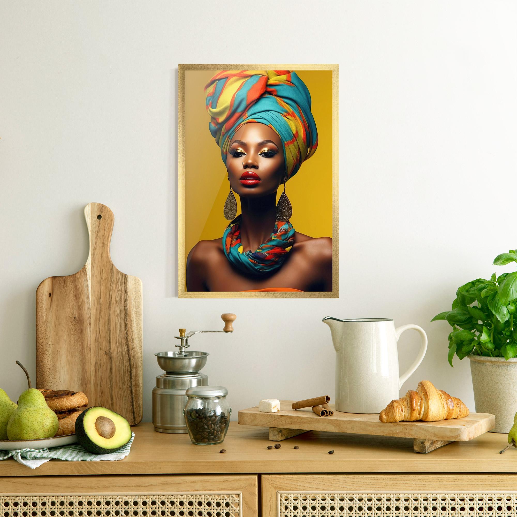 Рамкиран постер African Yellow Portrait mockup 8