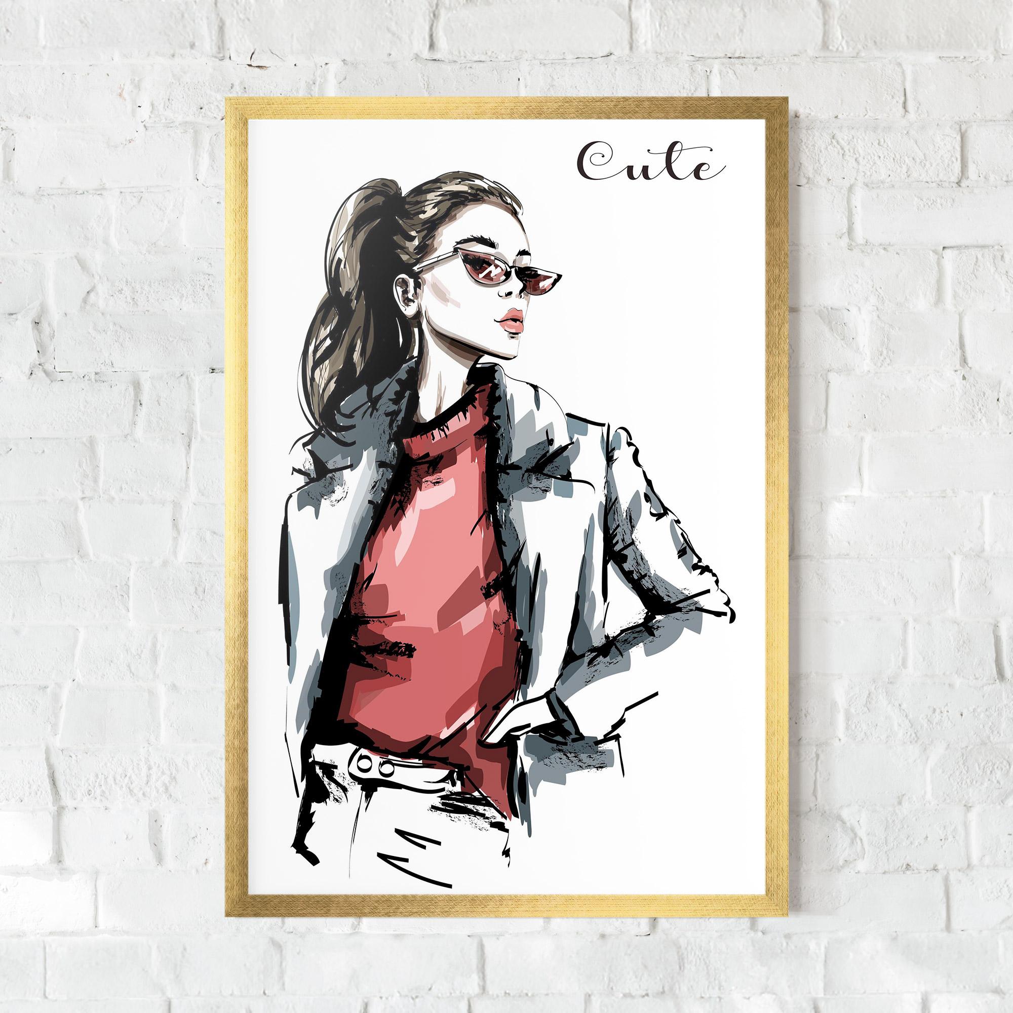 Рамкиран постер Woman Feeling Cute mockup 0