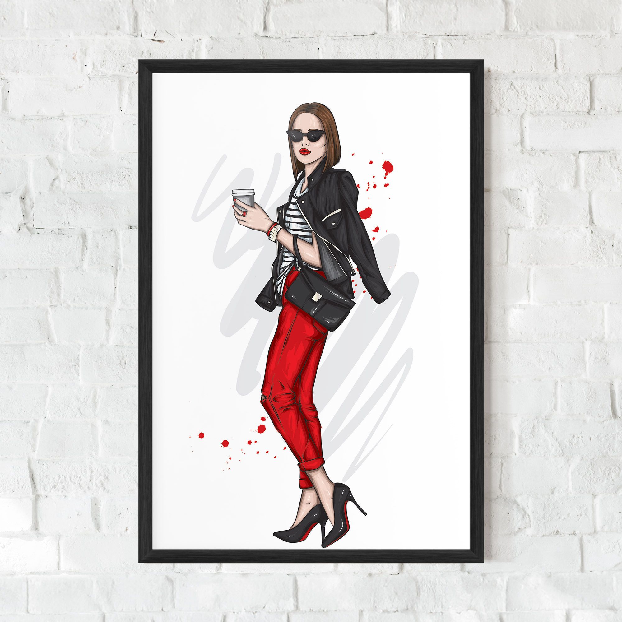 Red Pants Woman mockup 0