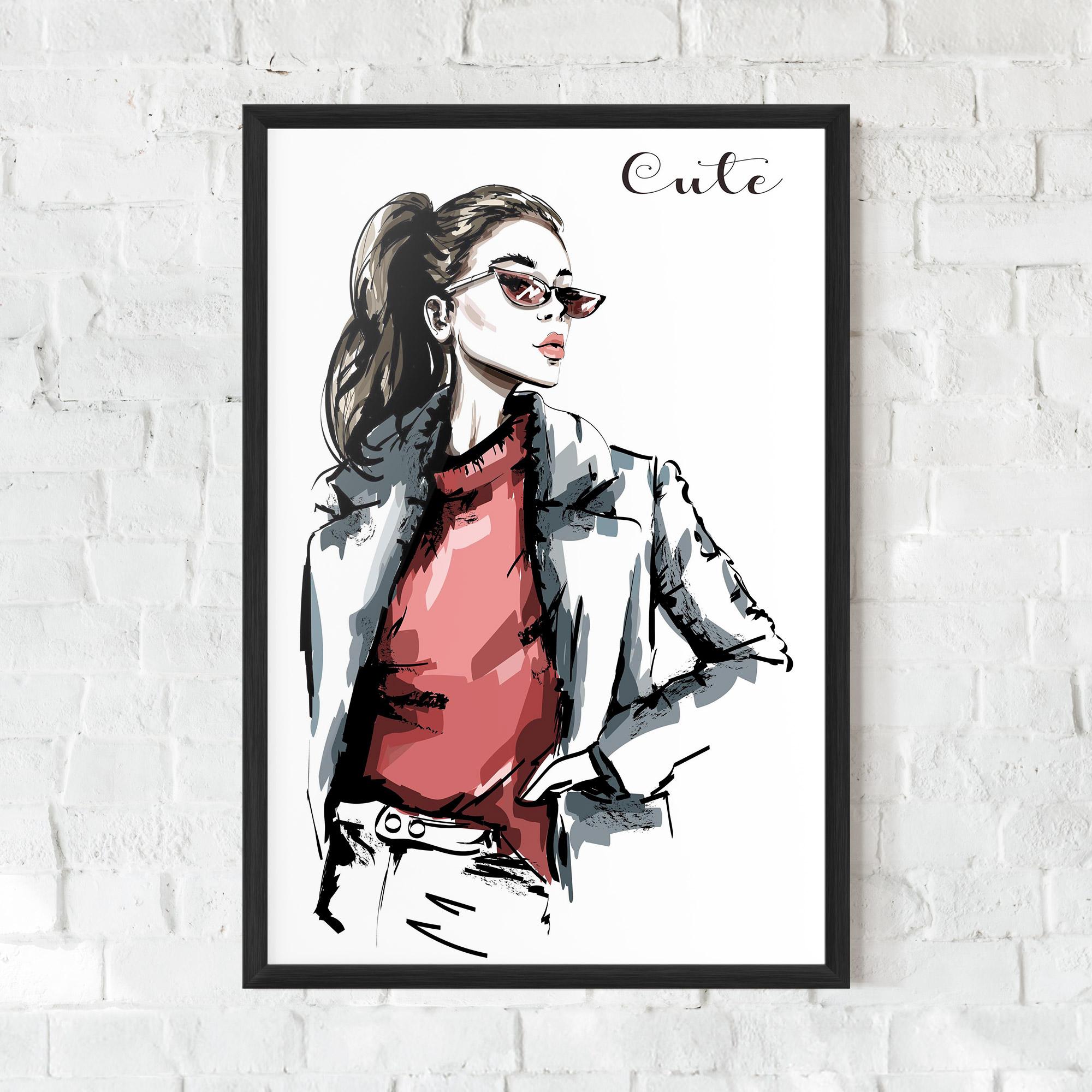 Рамкиран постер Woman Feeling Cute mockup 0