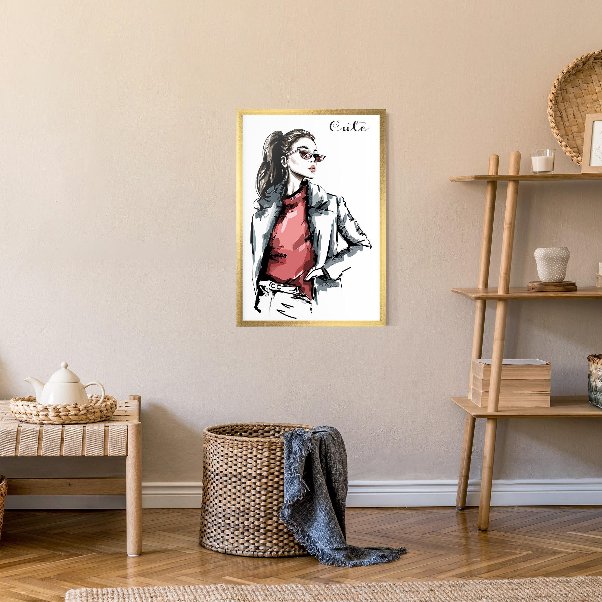 Рамкиран постер Woman Feeling Cute mockup 9