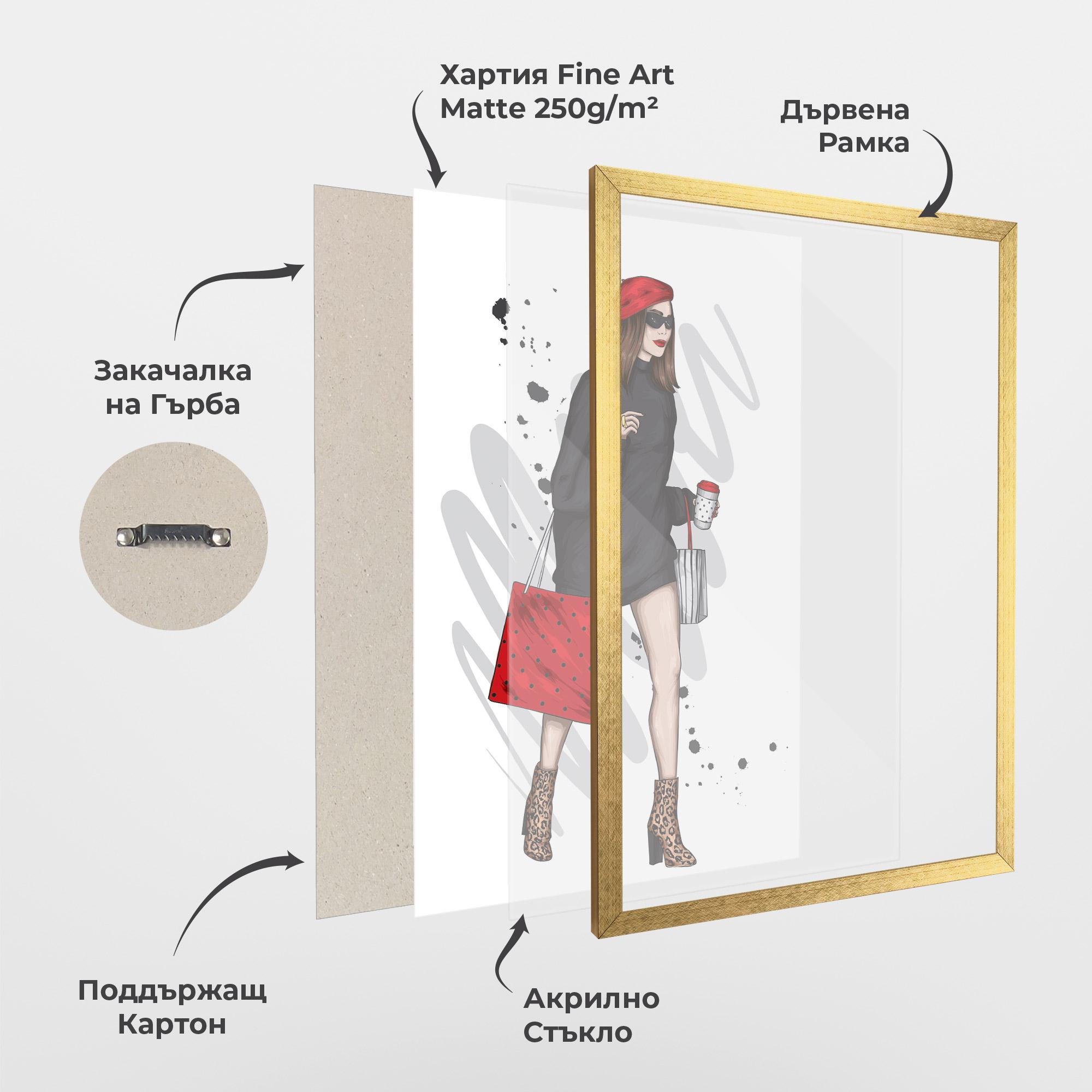 Рамкиран постер Black Red Outfit mockup 1