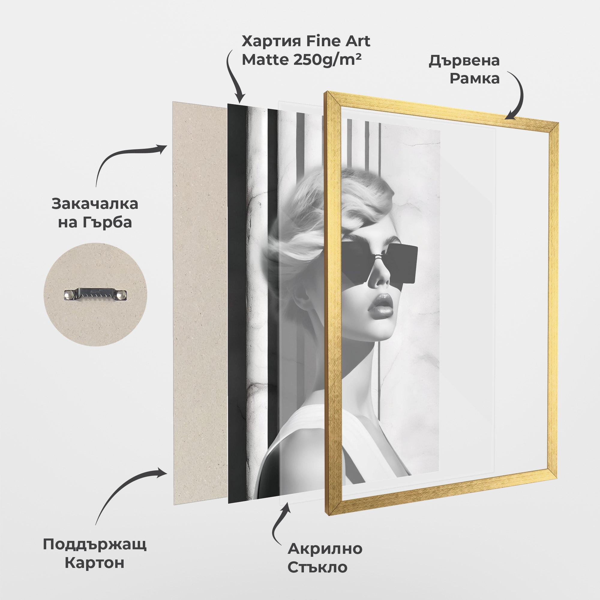 Рамкиран постер Fashion Woman Glasses mockup 1