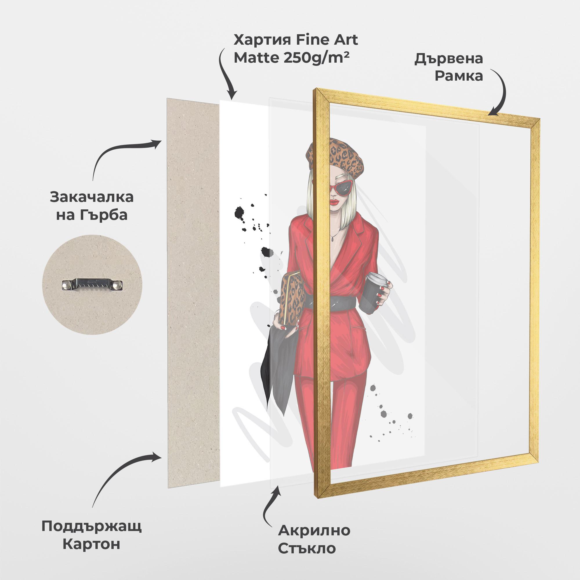 Рамкиран постер Red Suit Woman mockup 1