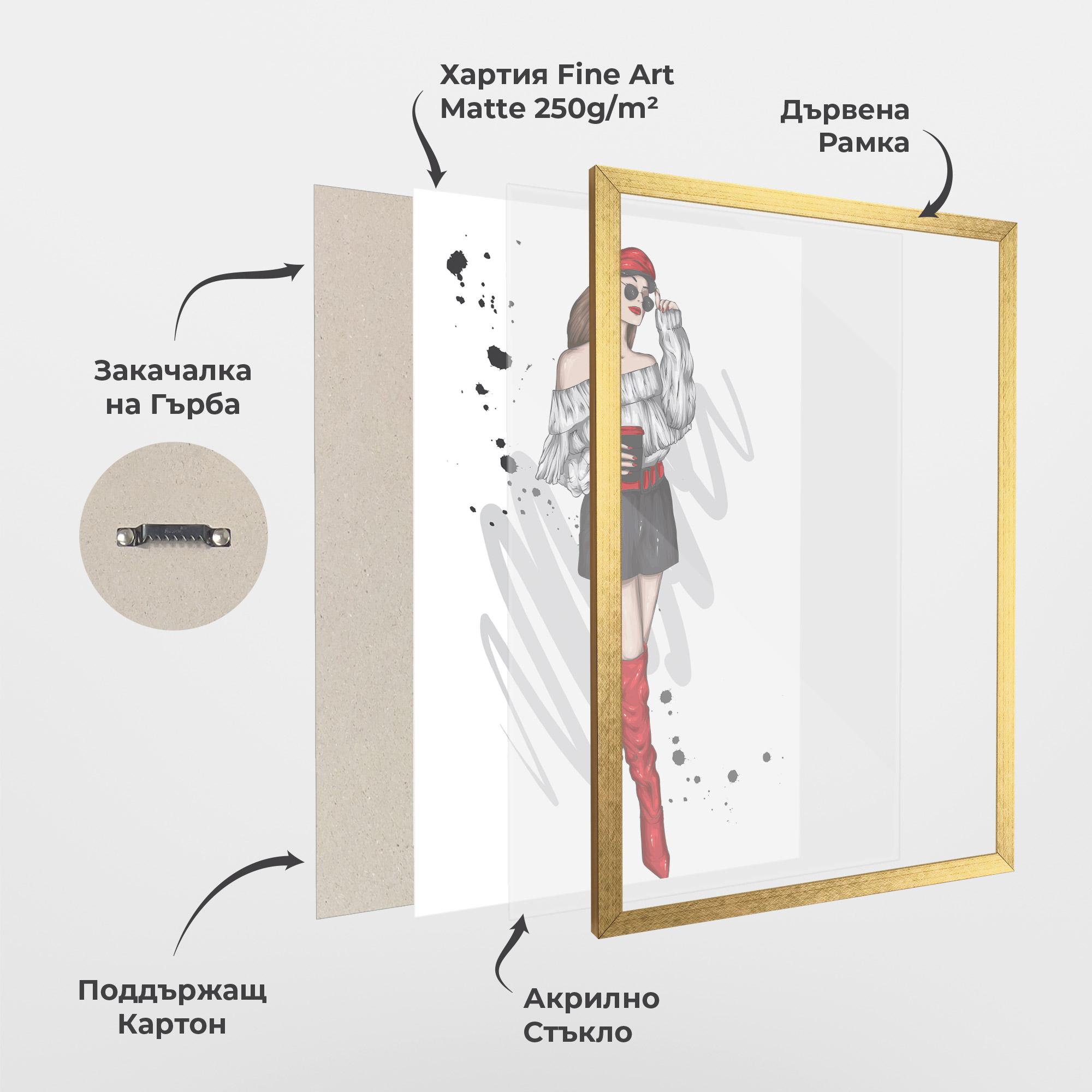 Рамкиран постер Red Tall Boots Woman mockup 1