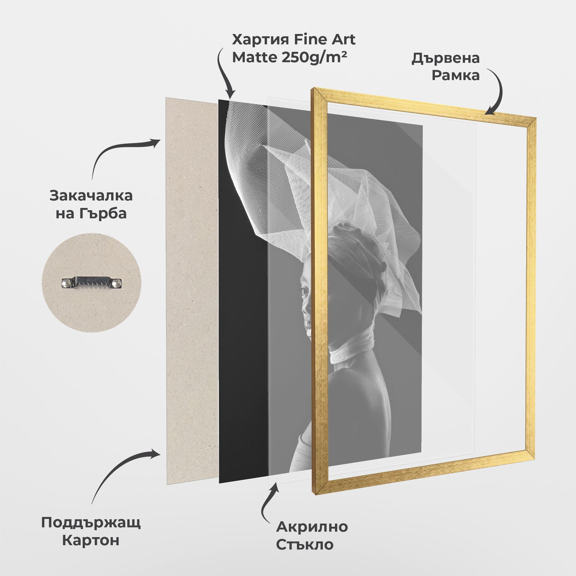 Рамкиран постер Veil Hat Woman mockup 1