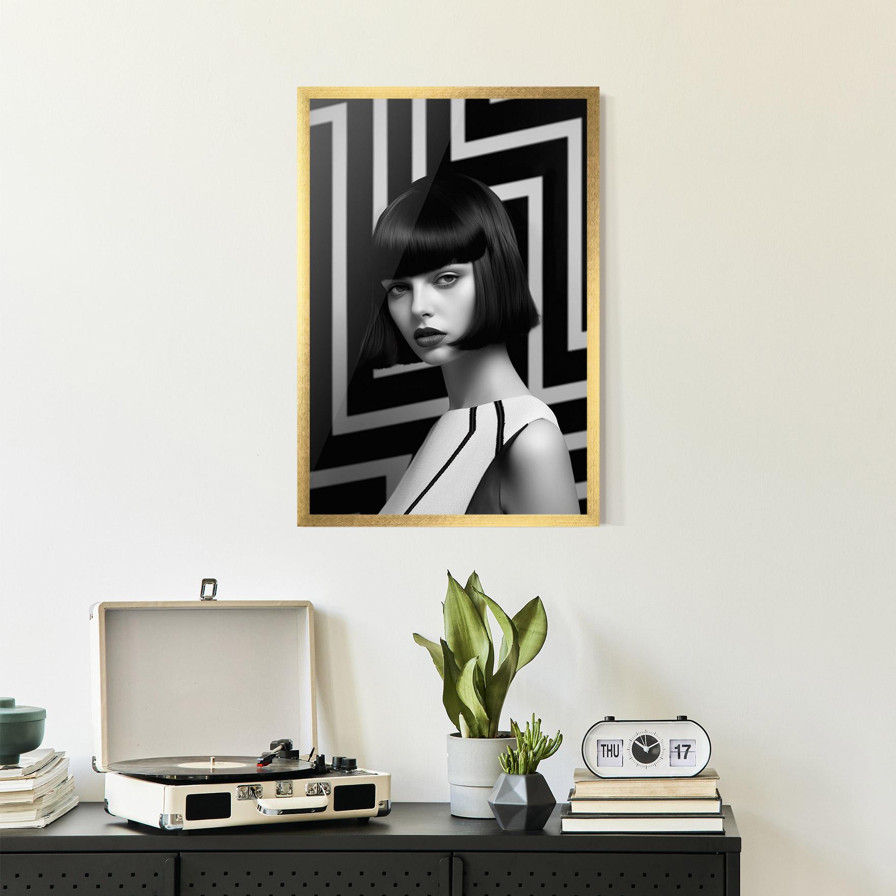 Рамкиран постер Woman Abstract Art mockup 2