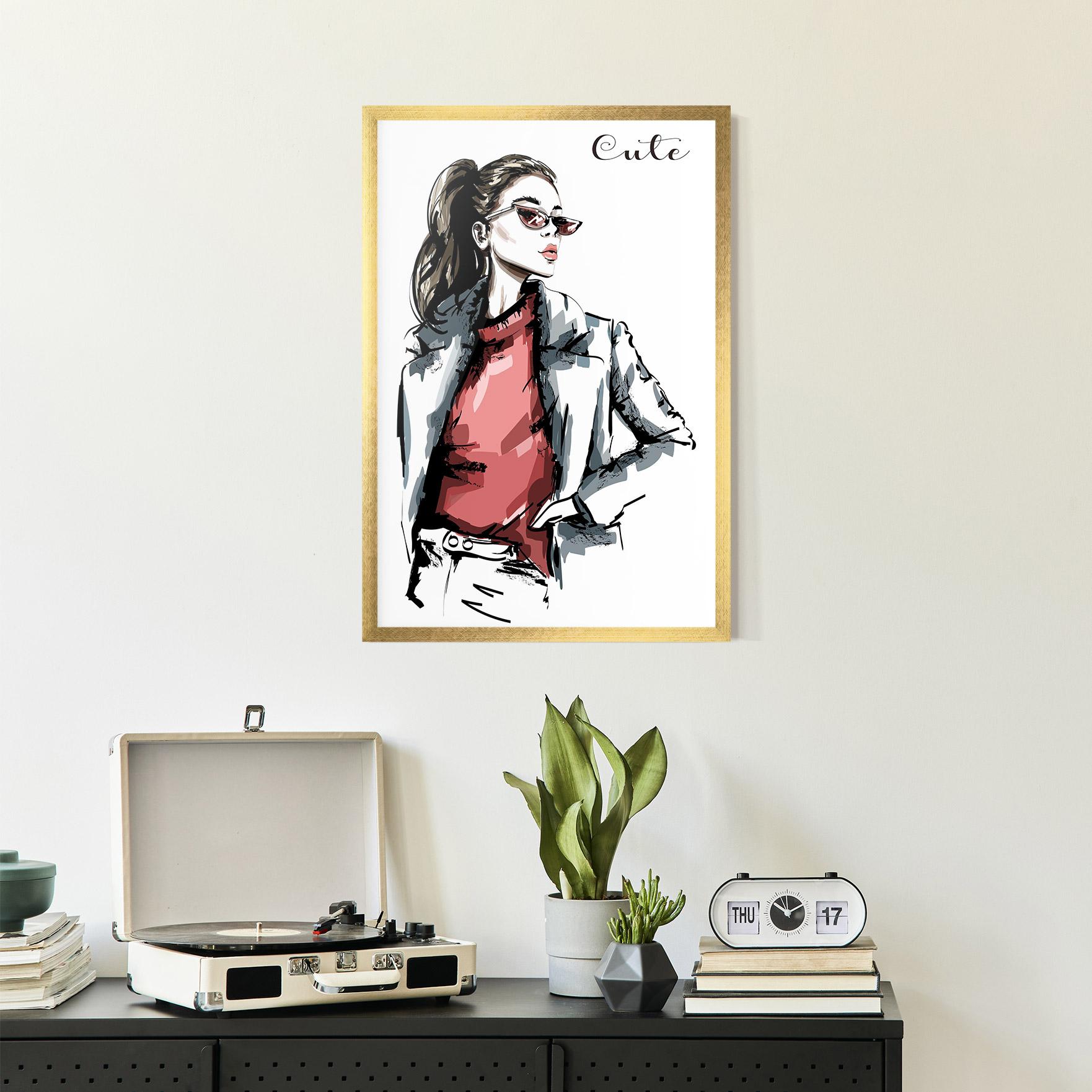 Рамкиран постер Woman Feeling Cute mockup 2