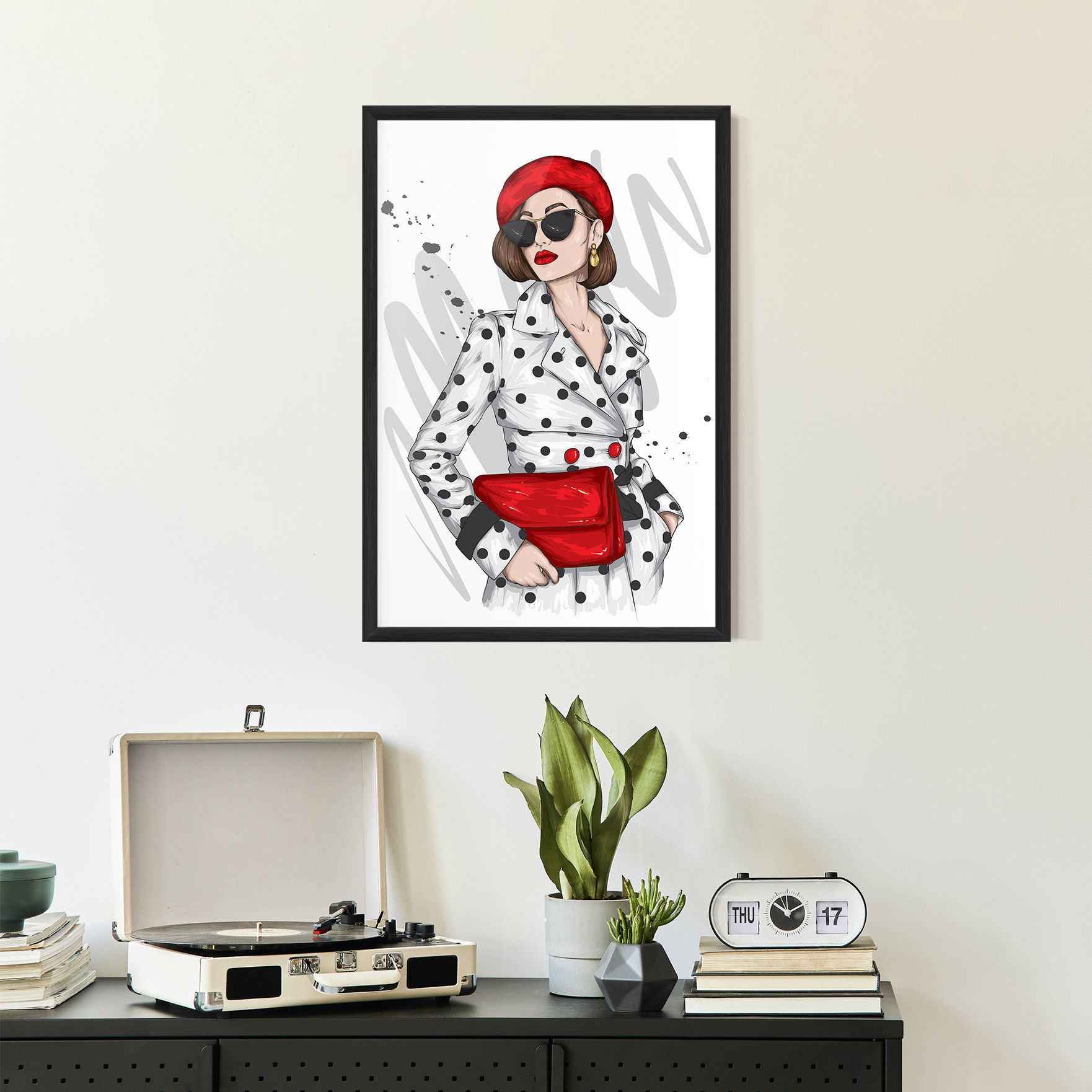 White Red Outfit mockup 2