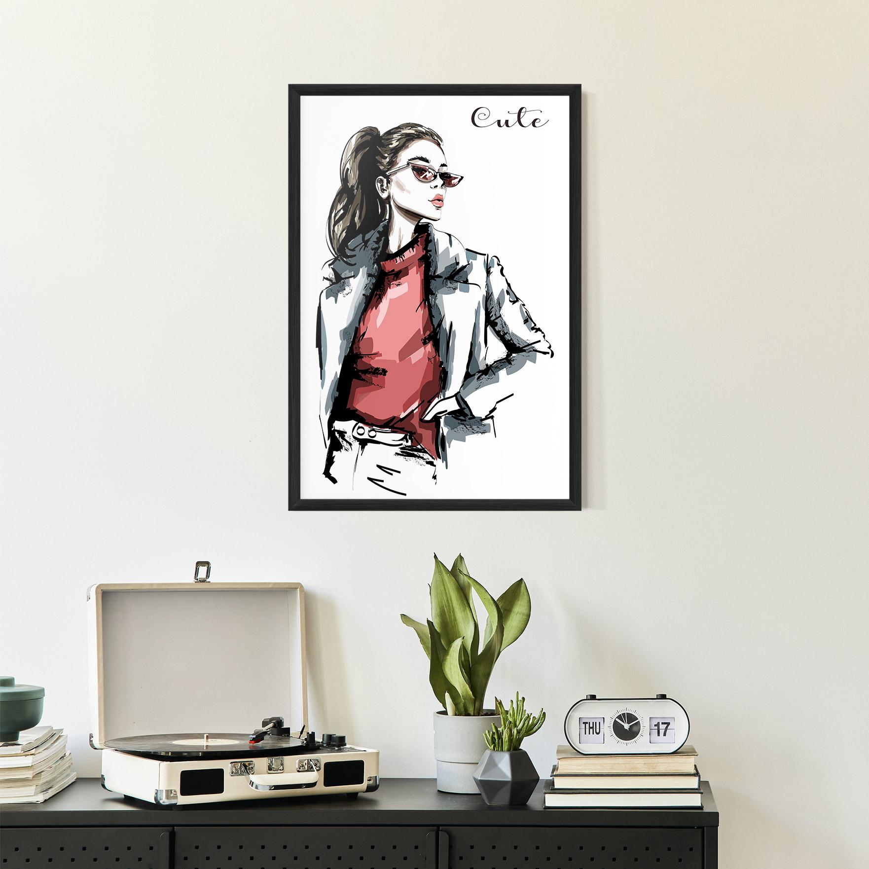 Рамкиран постер Woman Feeling Cute mockup 2