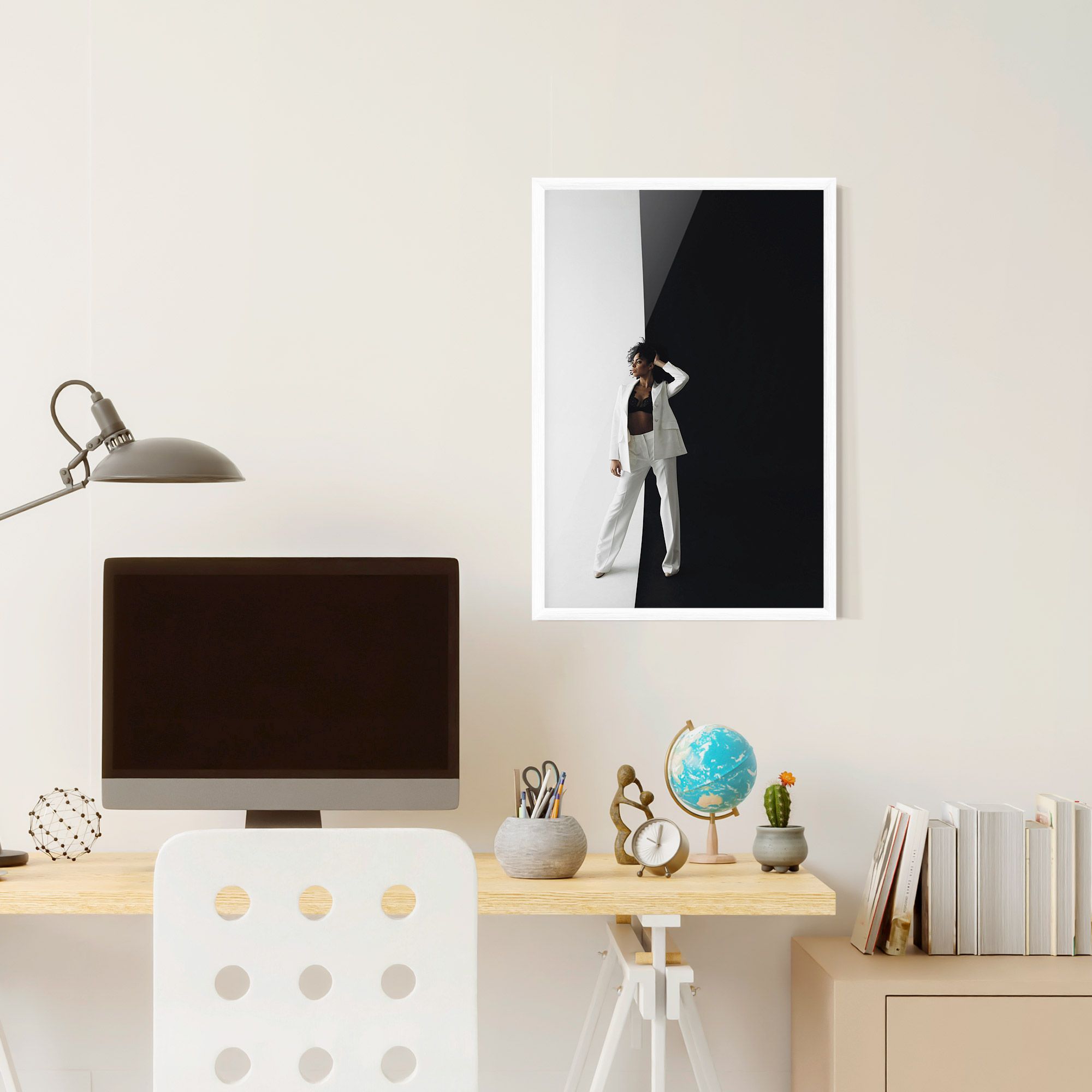 African Girl White Outfit mockup 6